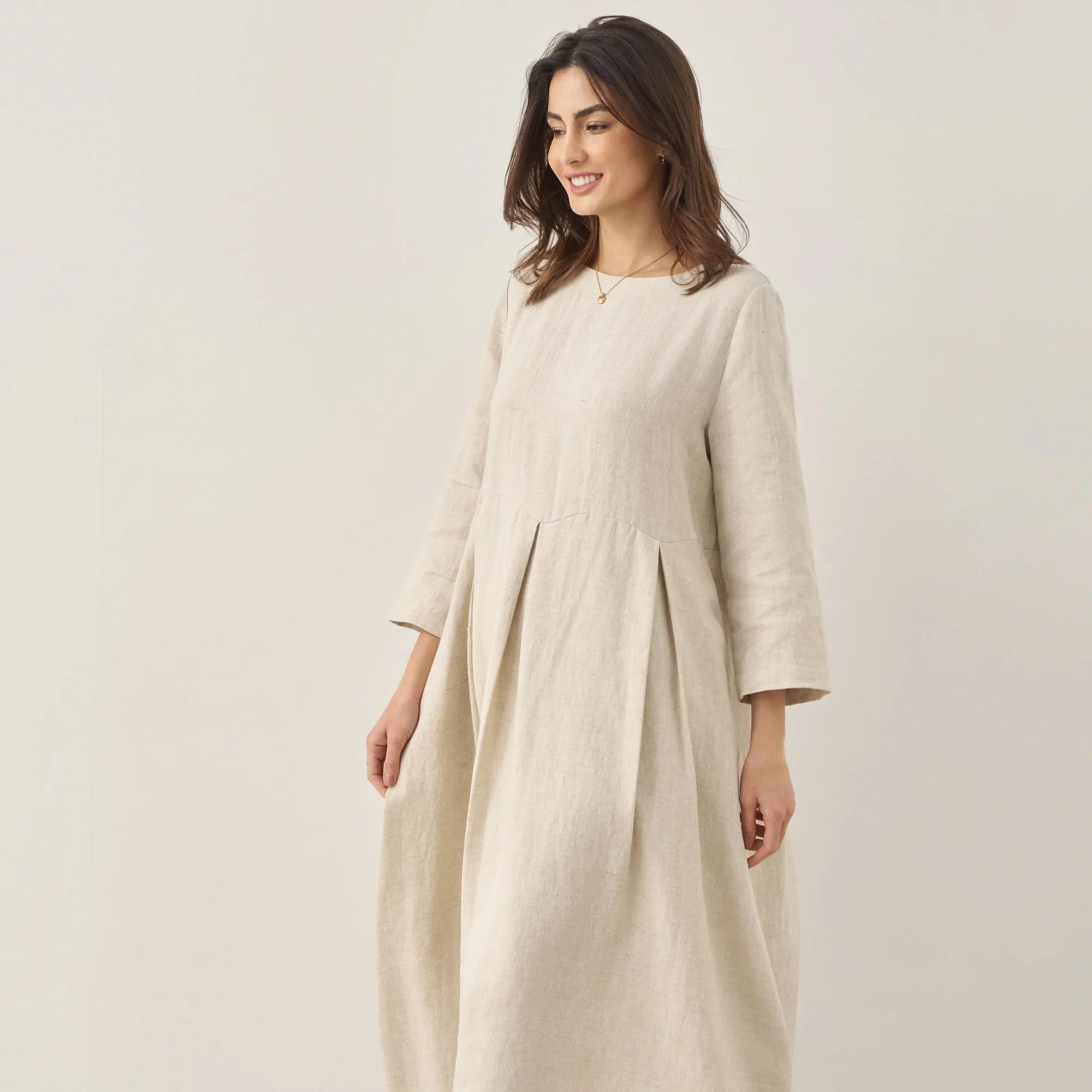 Linen Bateau Neck Dress — Abigail