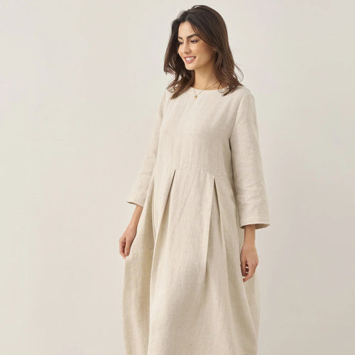 Linen Bateau Neck Dress — Abigail