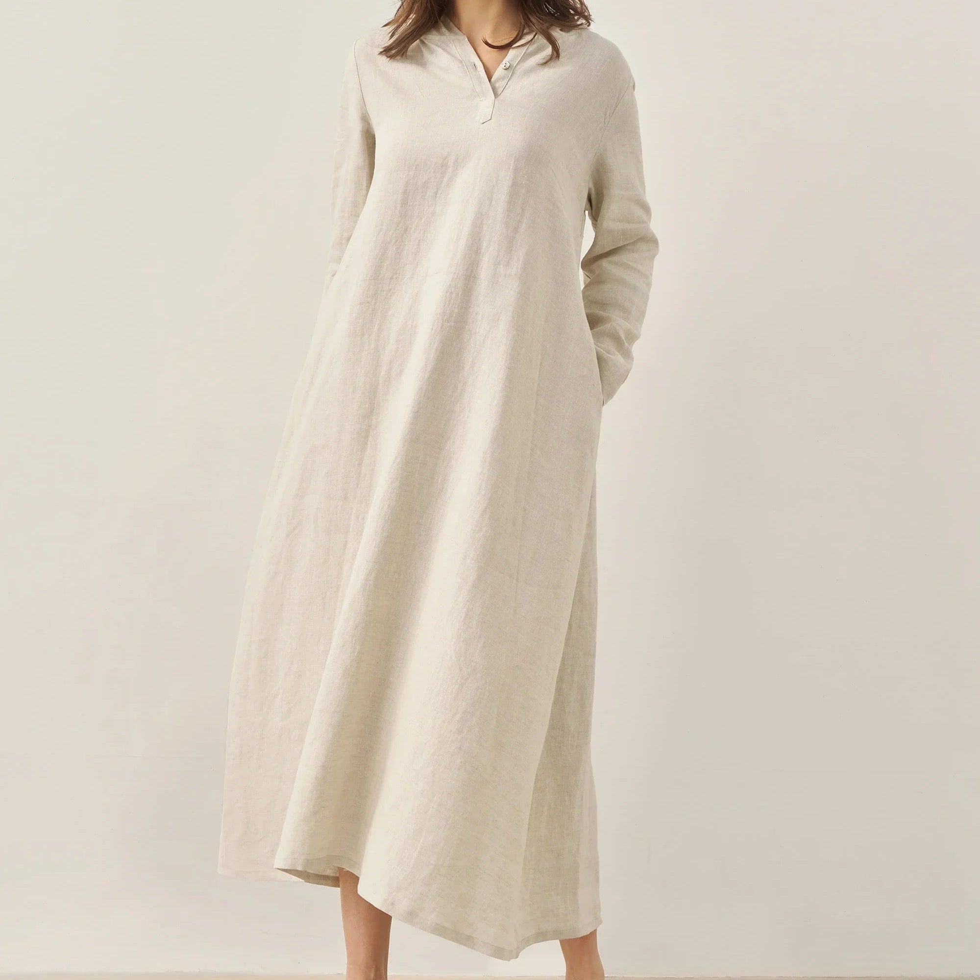 Linen Hooded Dress — Rebecca