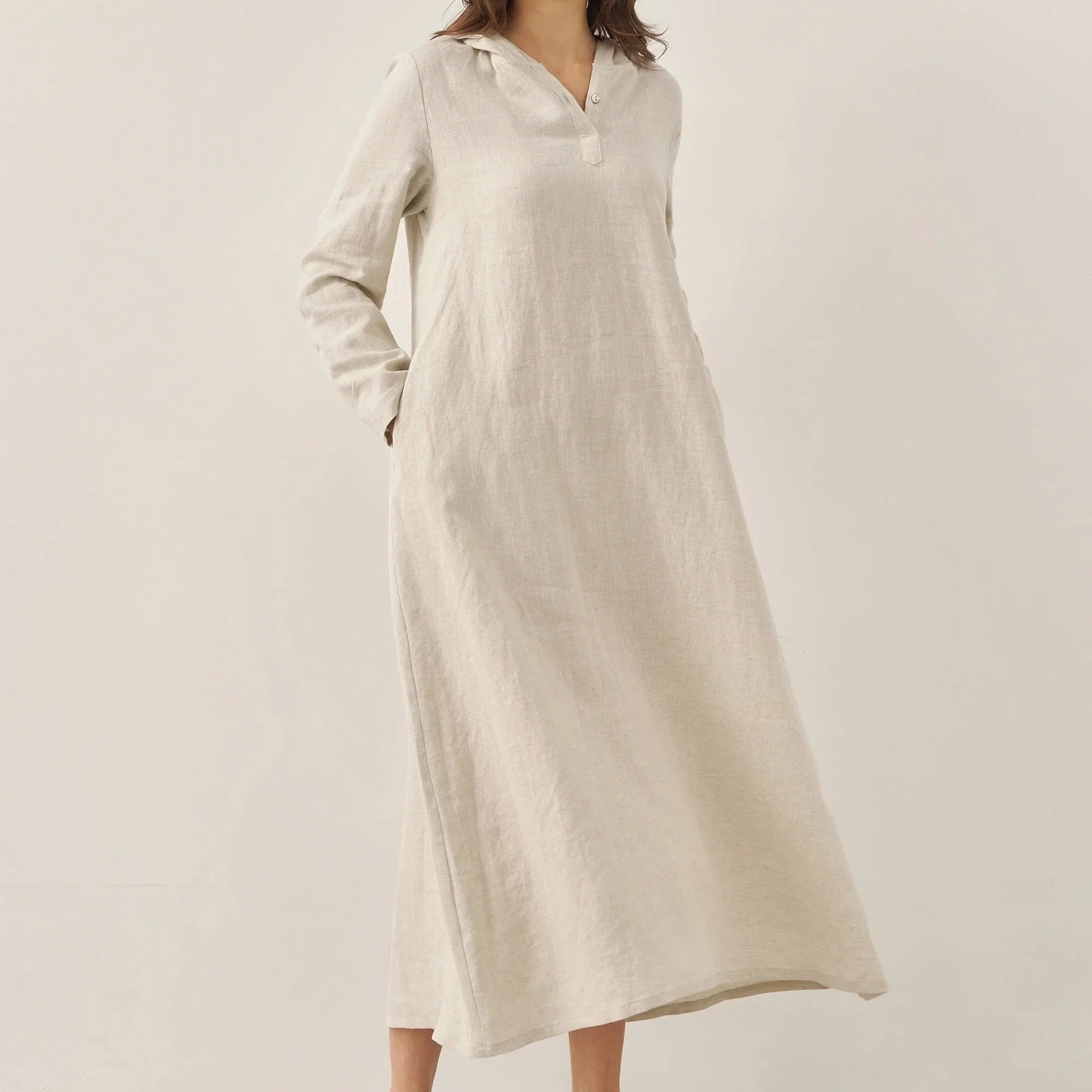 Linen Hooded Dress — Rebecca