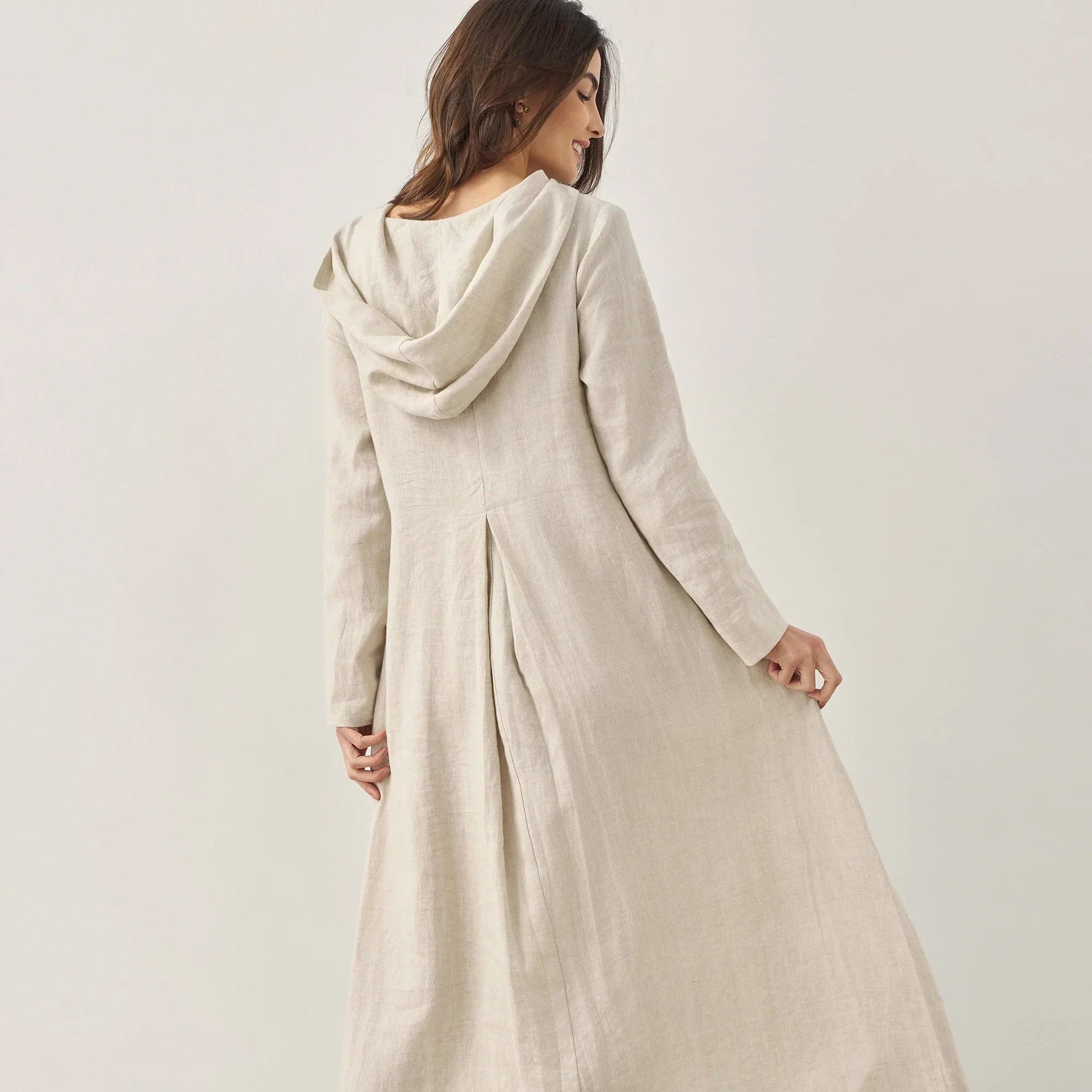 Linen Hooded Dress — Rebecca
