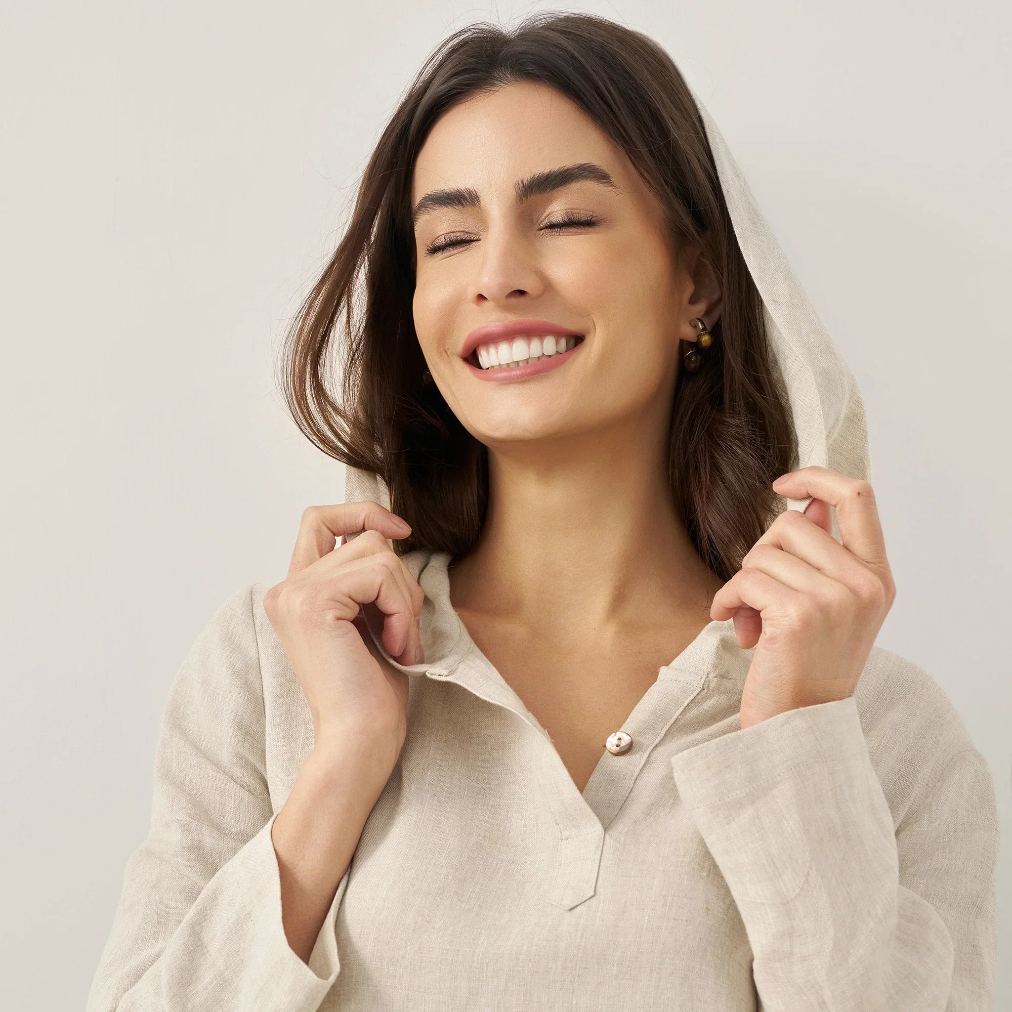 Linen Hooded Dress — Rebecca