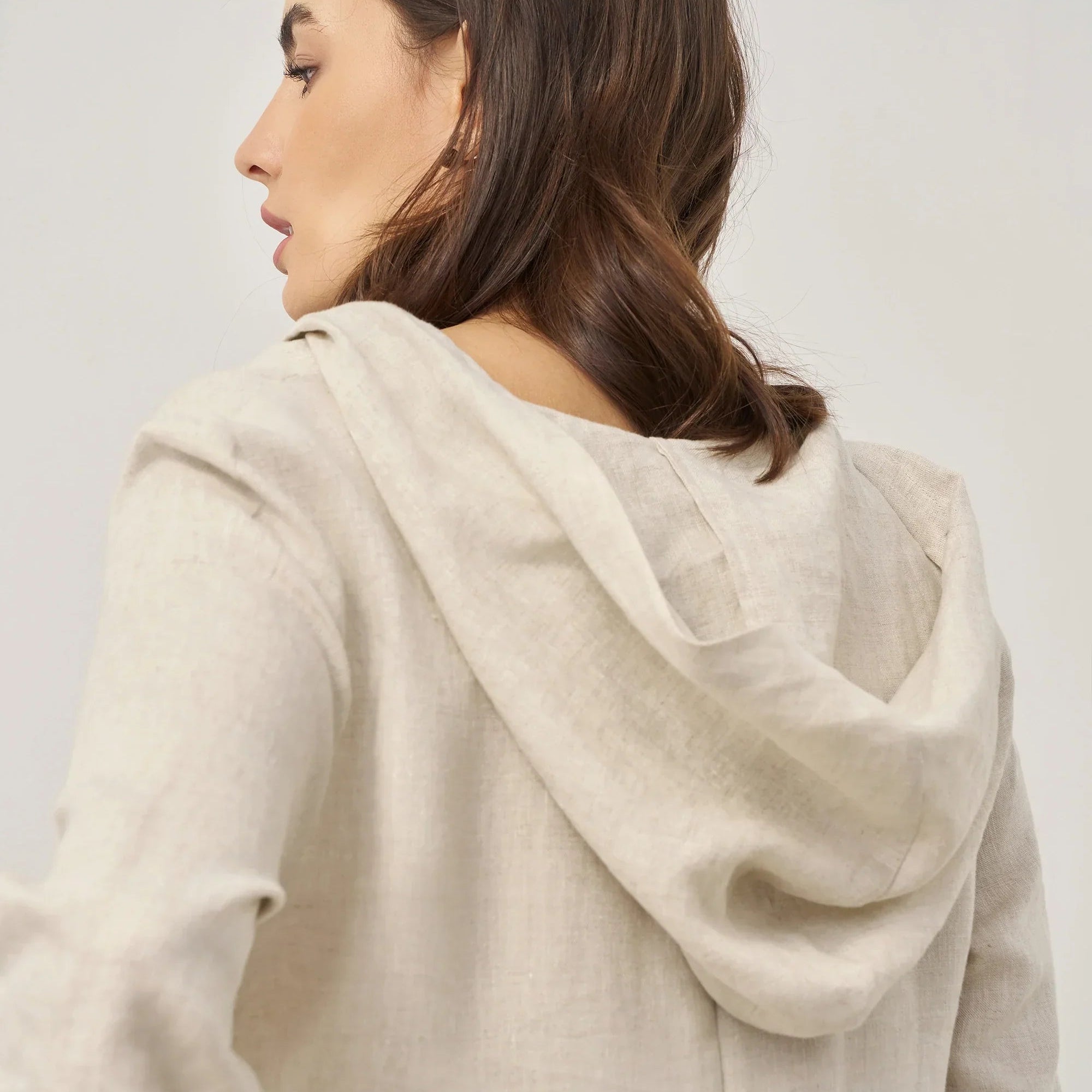 Linen Hooded Dress — Rebecca