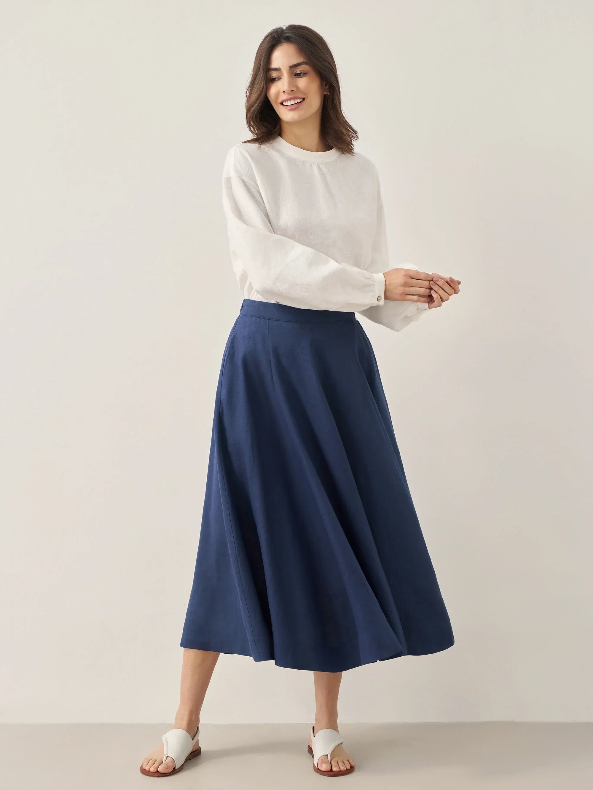 Fashionista Heaven Linen A-Line Skirt — Mathilde