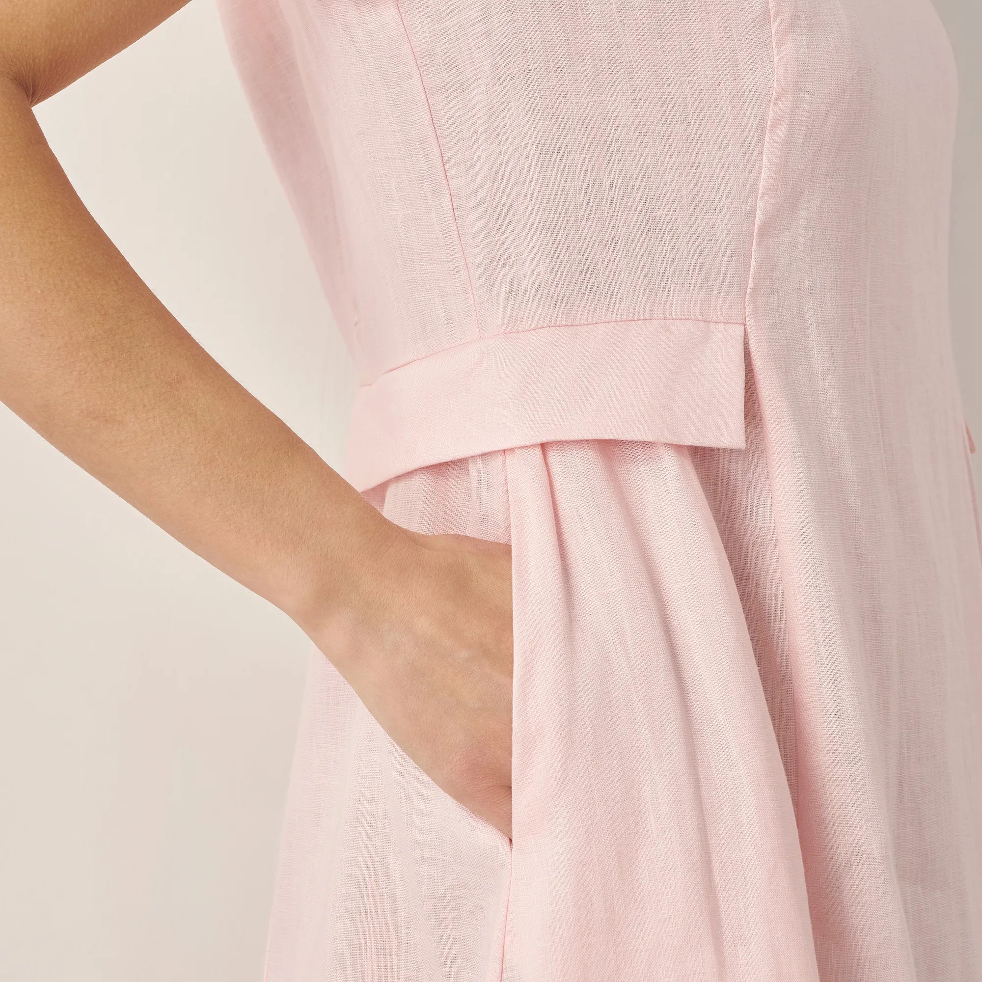 Linen V-Neck Dress — Alexa