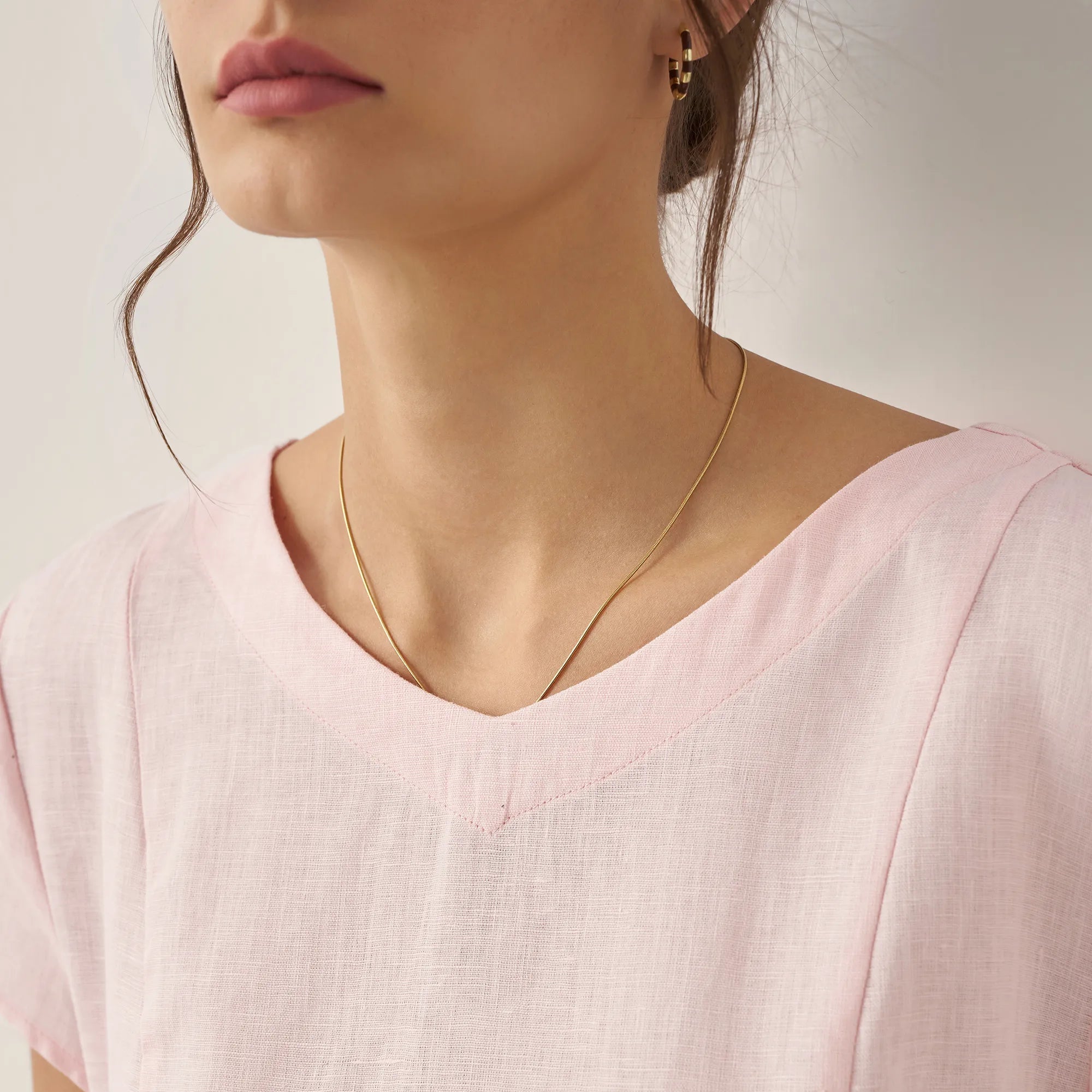 Linen V-Neck Dress — Alexa