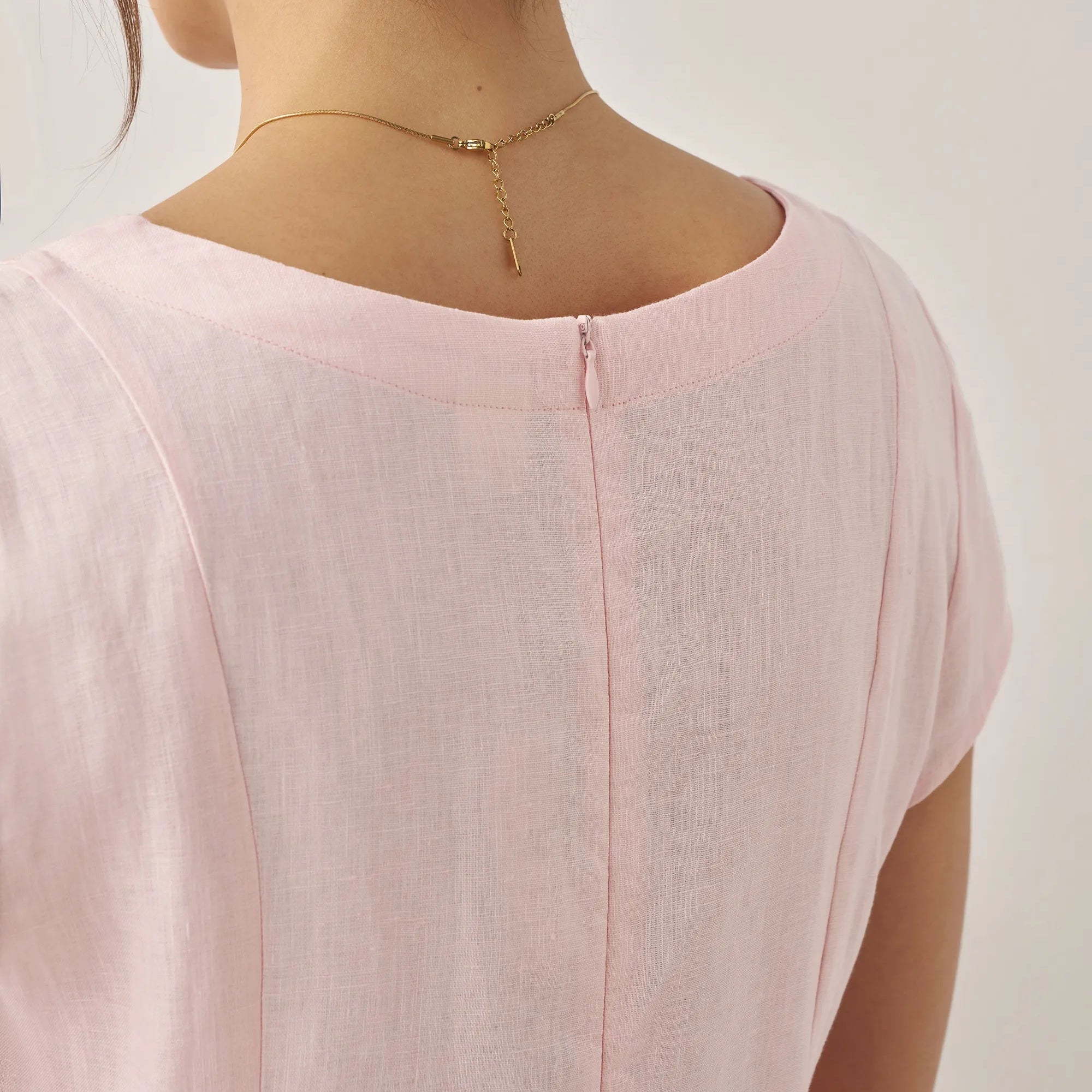 Linen V-Neck Dress — Alexa