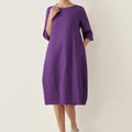 Linen Collarless Dress — Sofia
