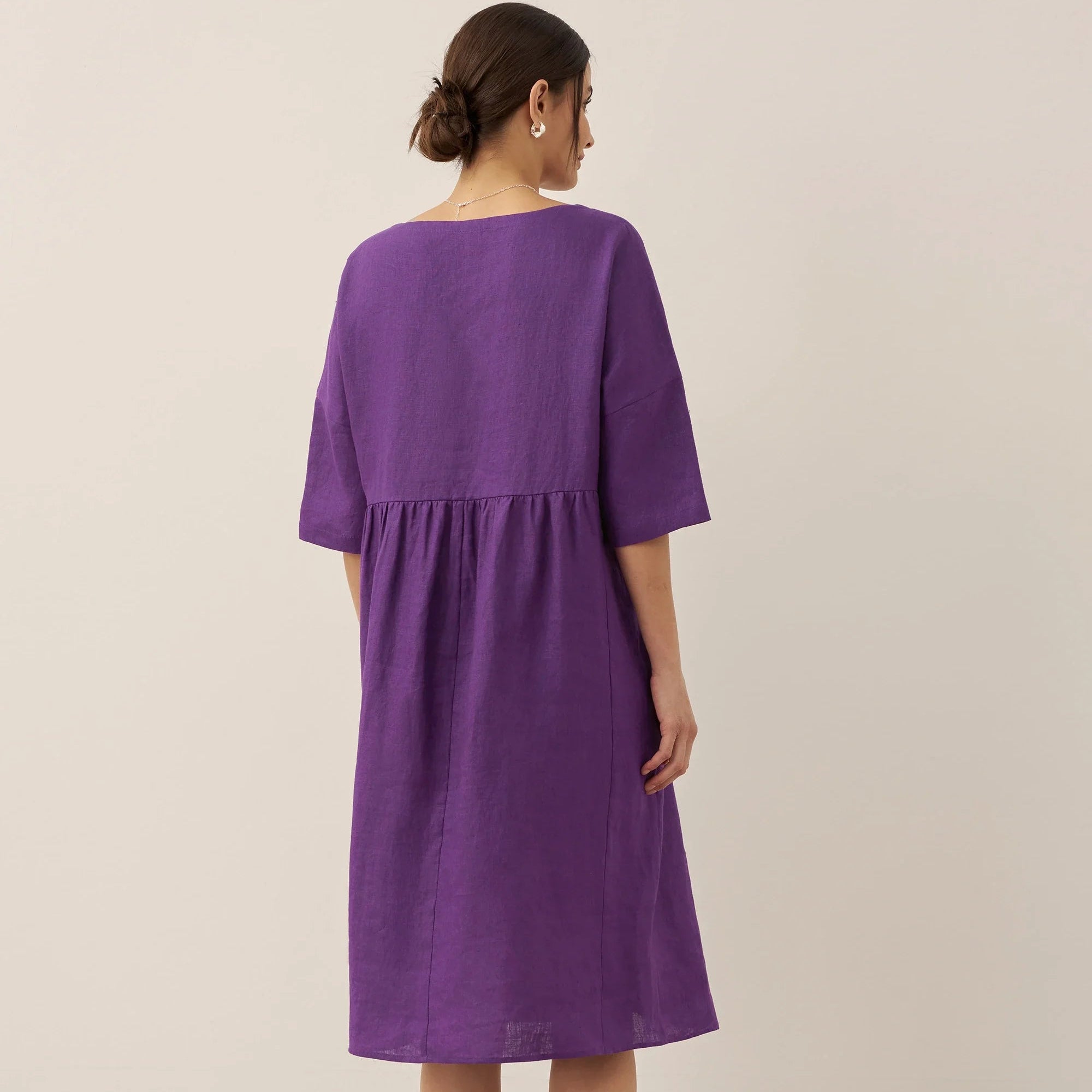 Linen A-Line Midi — Valencia