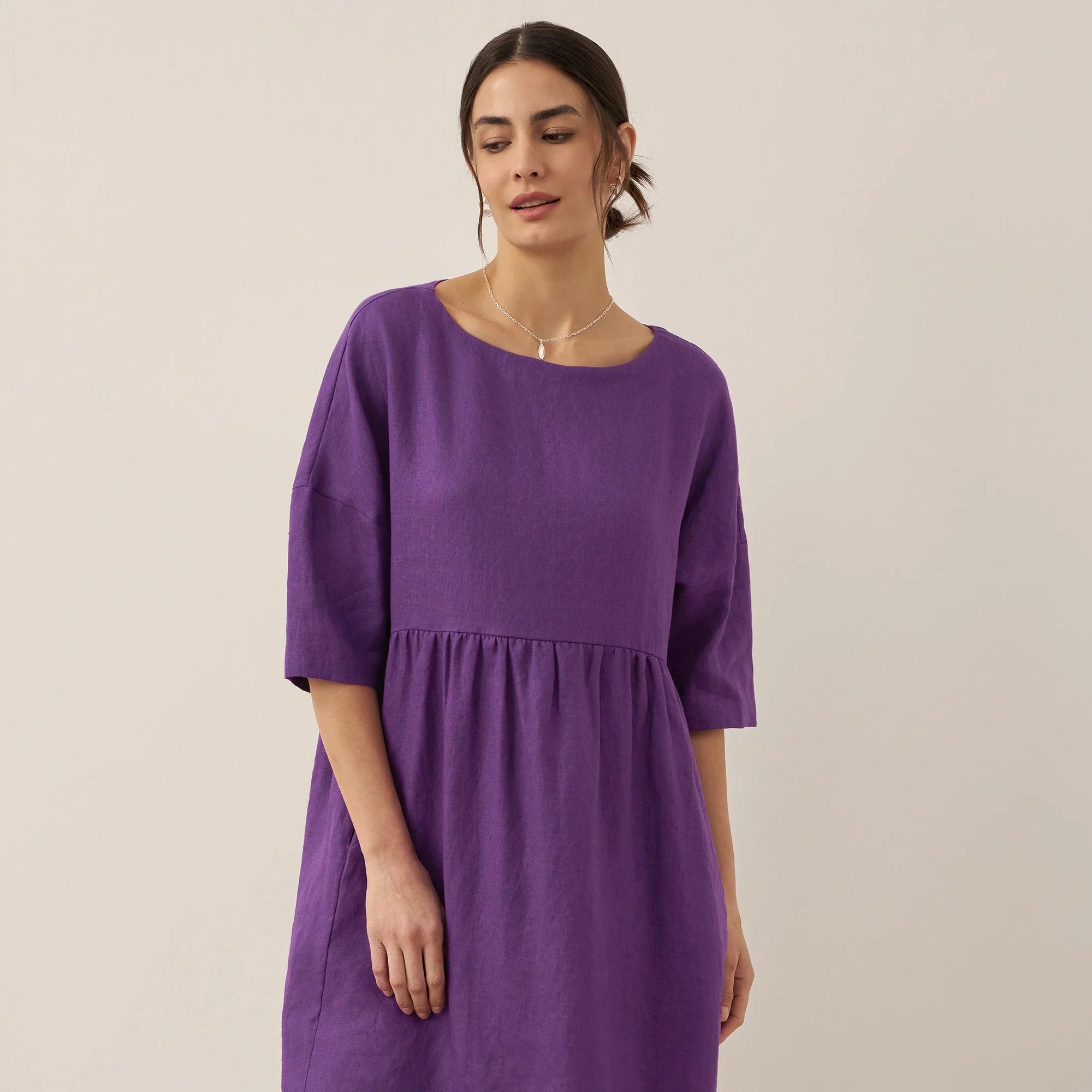 Linen A-Line Midi — Valencia