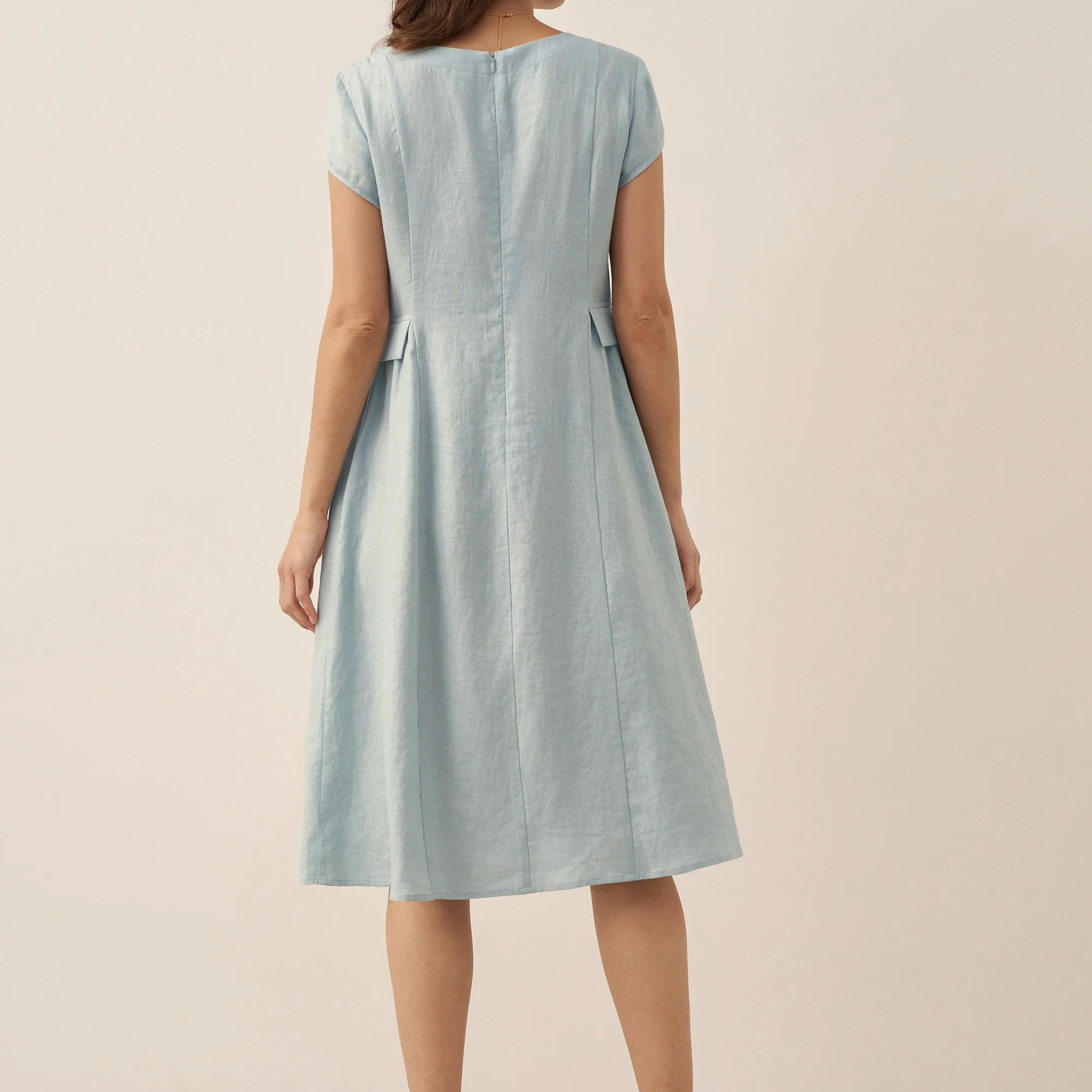 Linen V-Neck Dress — Alexa