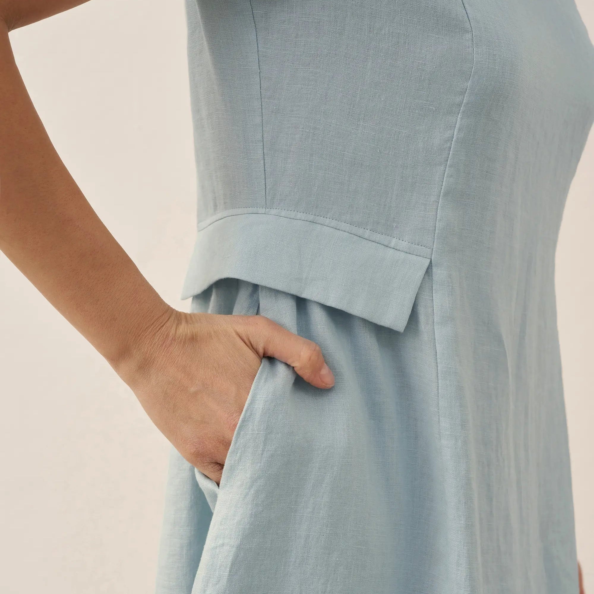Linen V-Neck Dress — Alexa