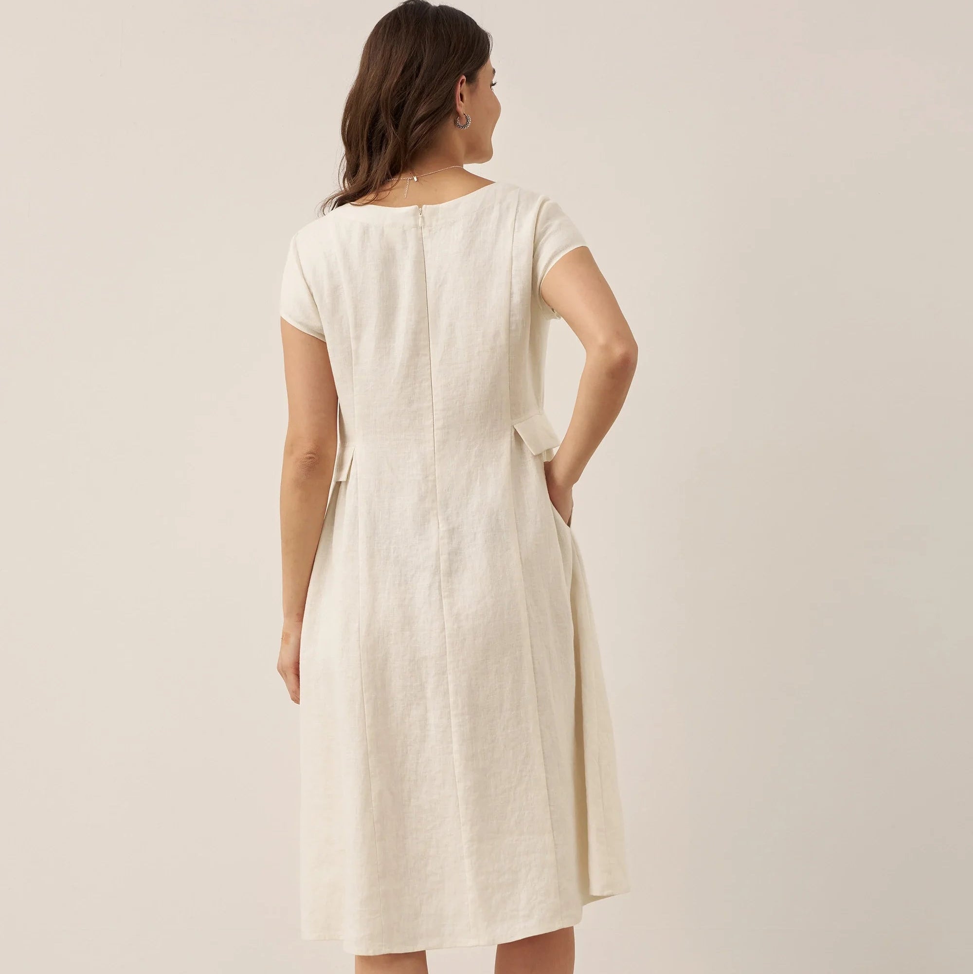 Linen V-Neck Dress — Alexa