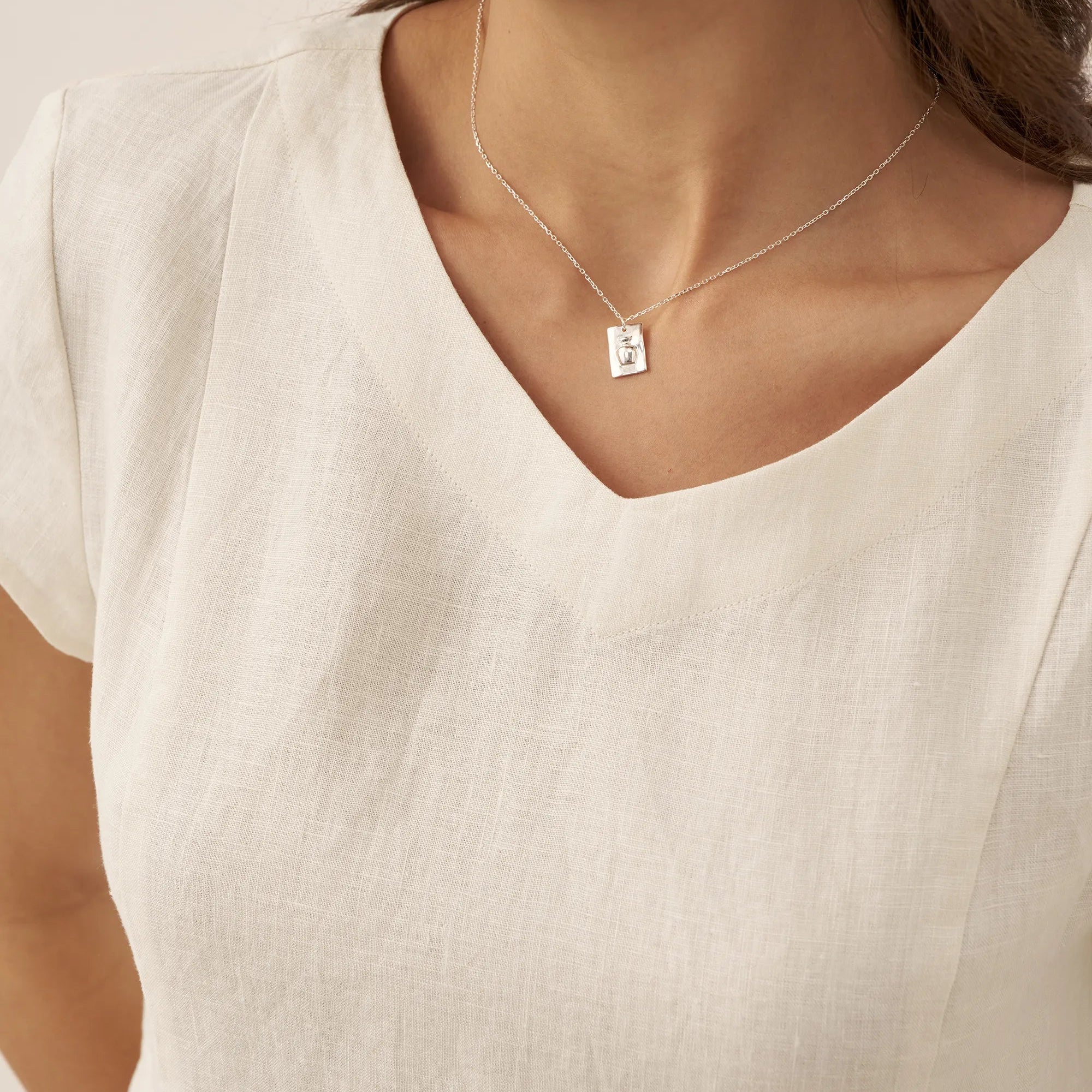 Linen V-Neck Dress — Alexa