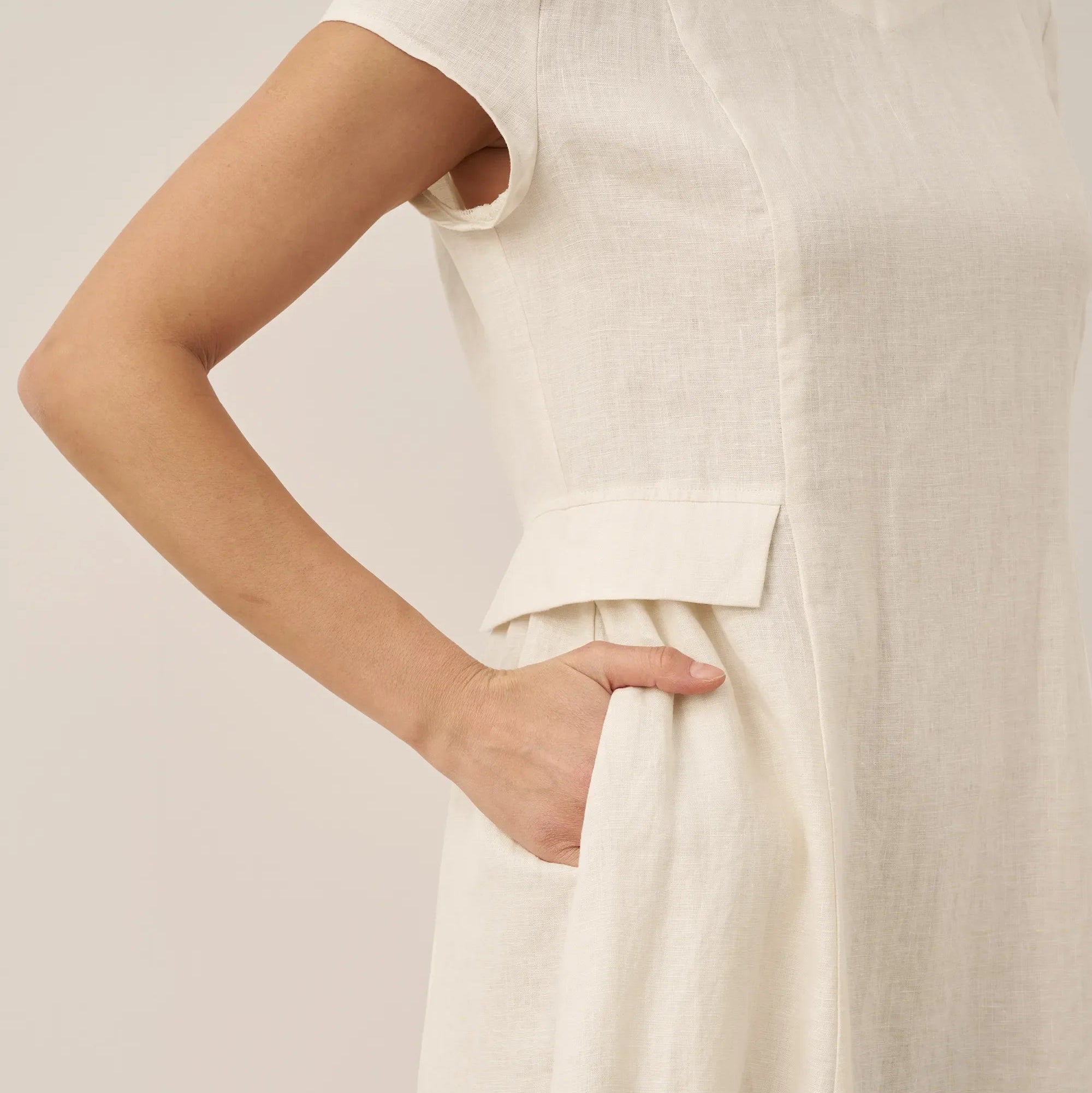 Linen V-Neck Dress — Alexa