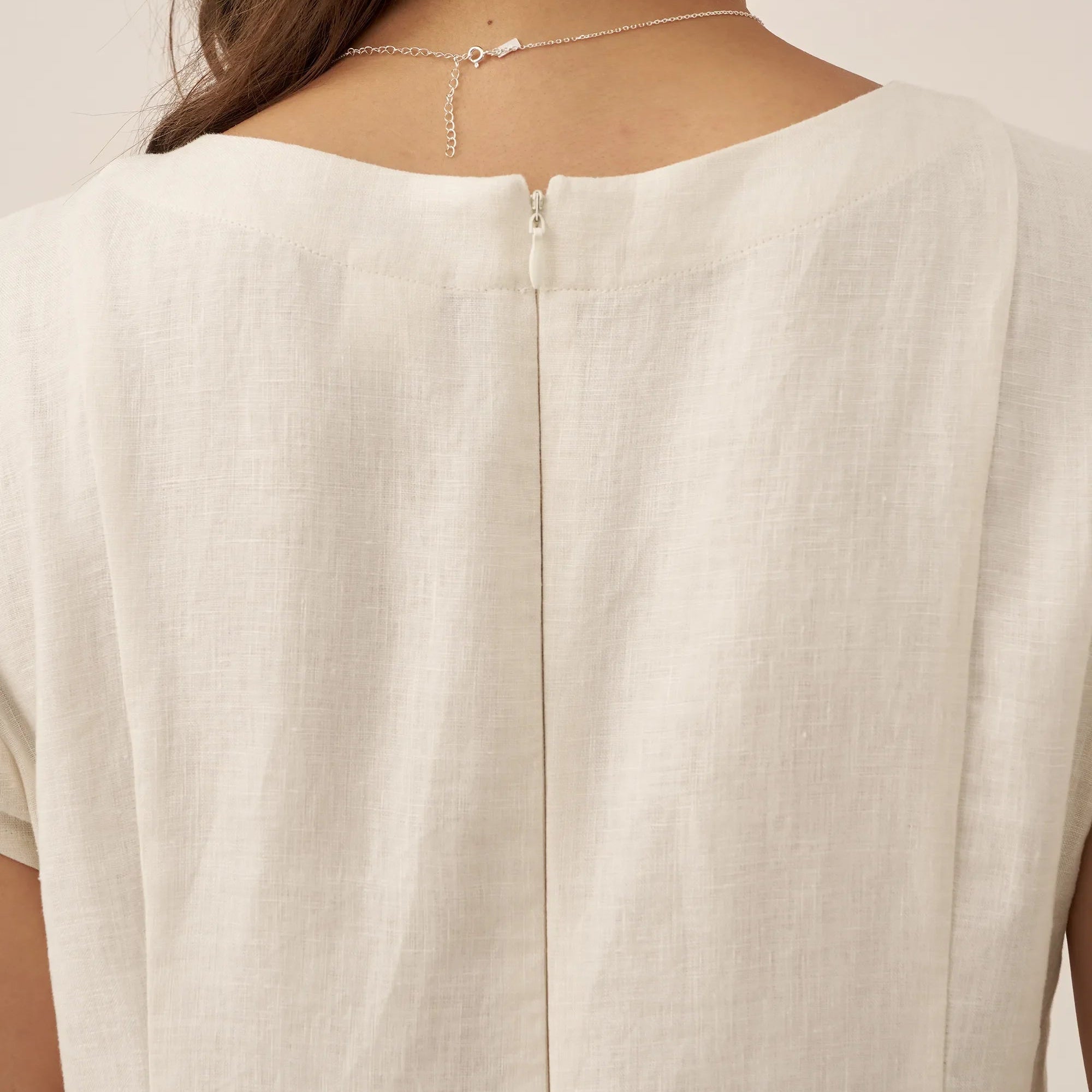 Linen V-Neck Dress — Alexa
