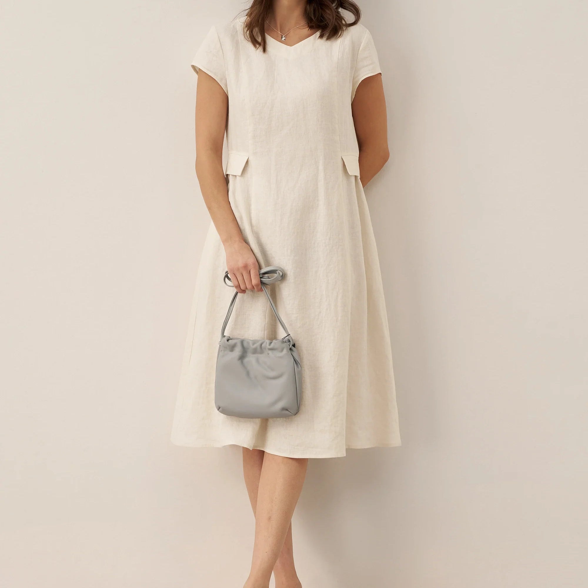 Linen V-Neck Dress — Alexa