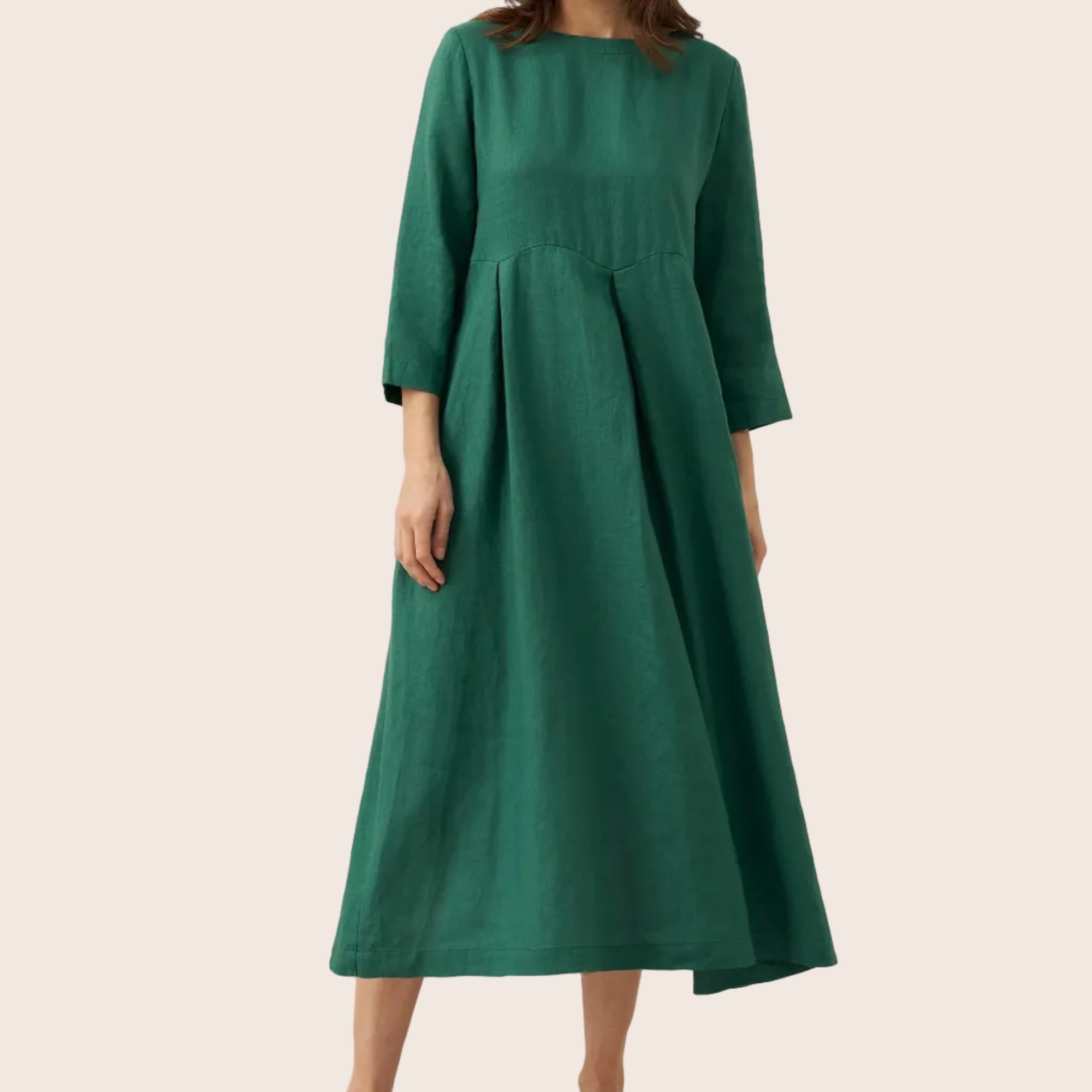 Linen Bateau Neck Dress — Abigail