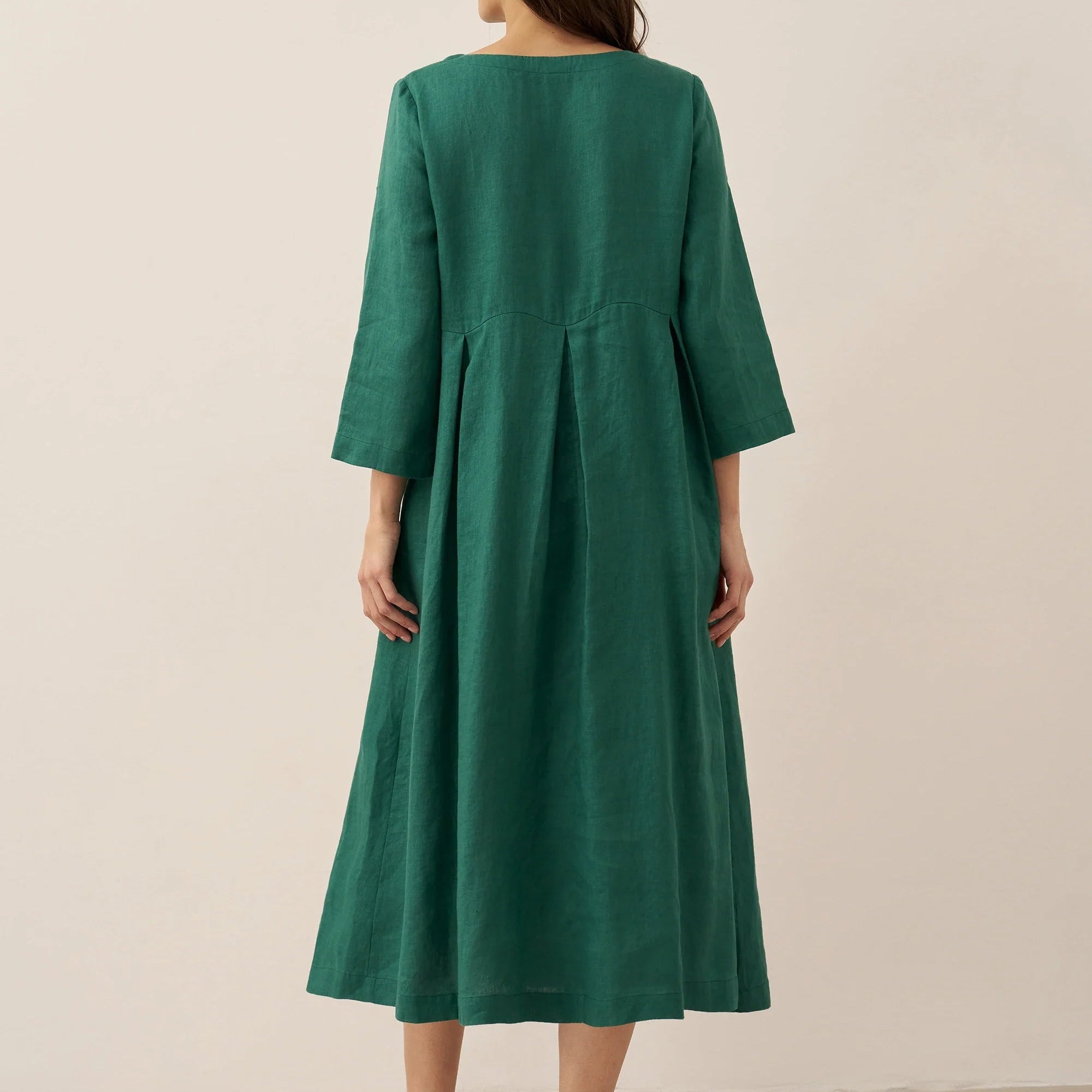 Linen Bateau Neck Dress — Abigail