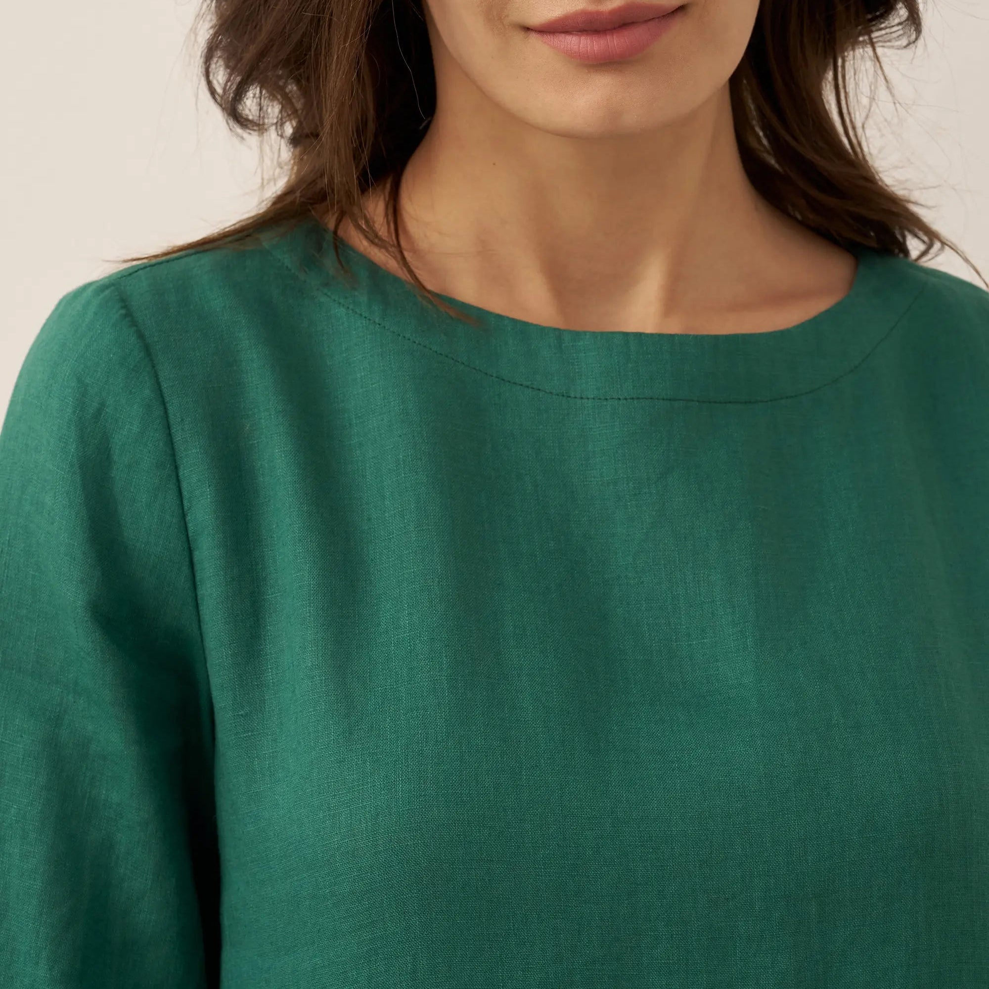 Linen Bateau Neck Dress — Abigail