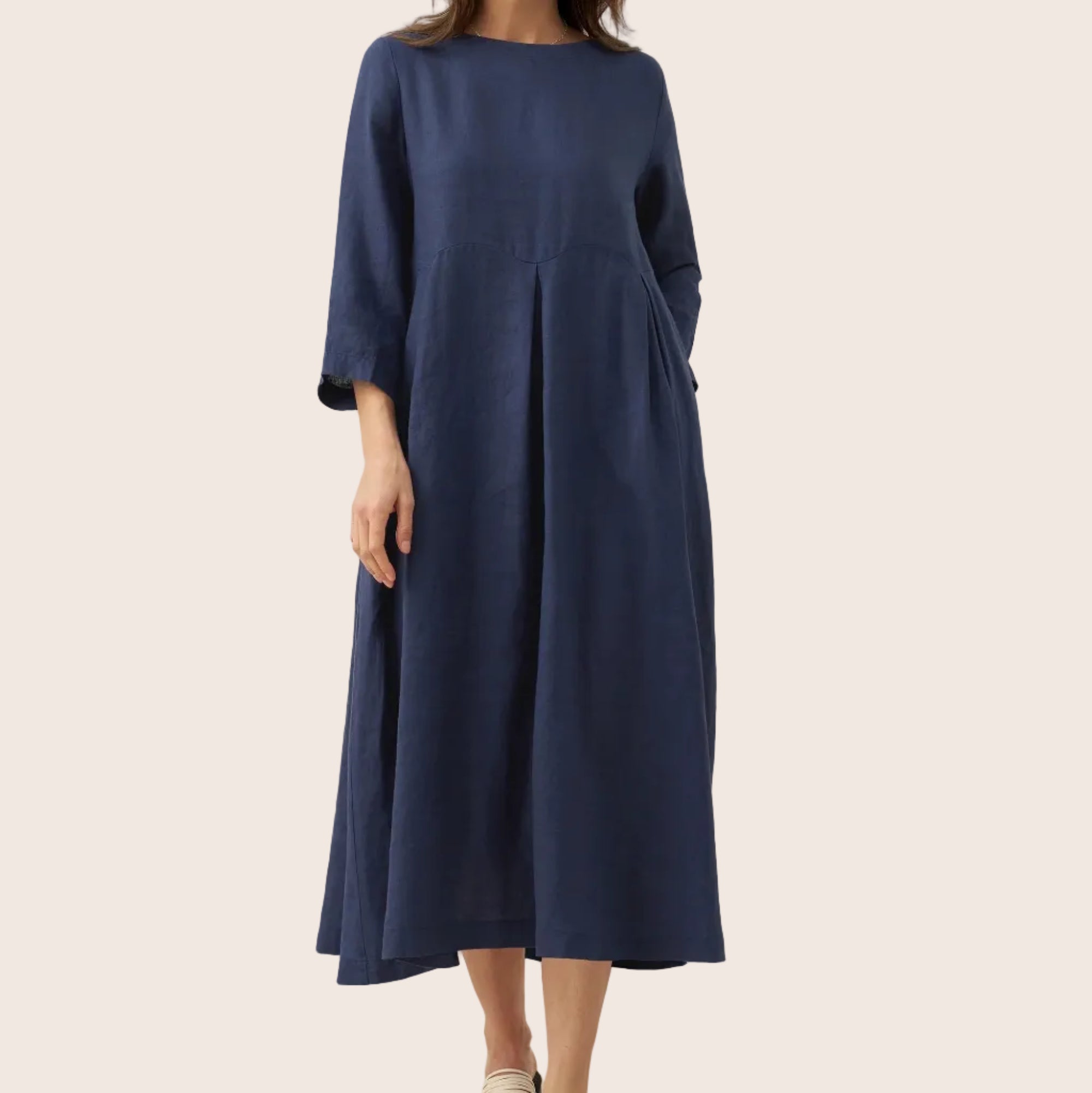 Linen Bateau Neck Dress — Abigail
