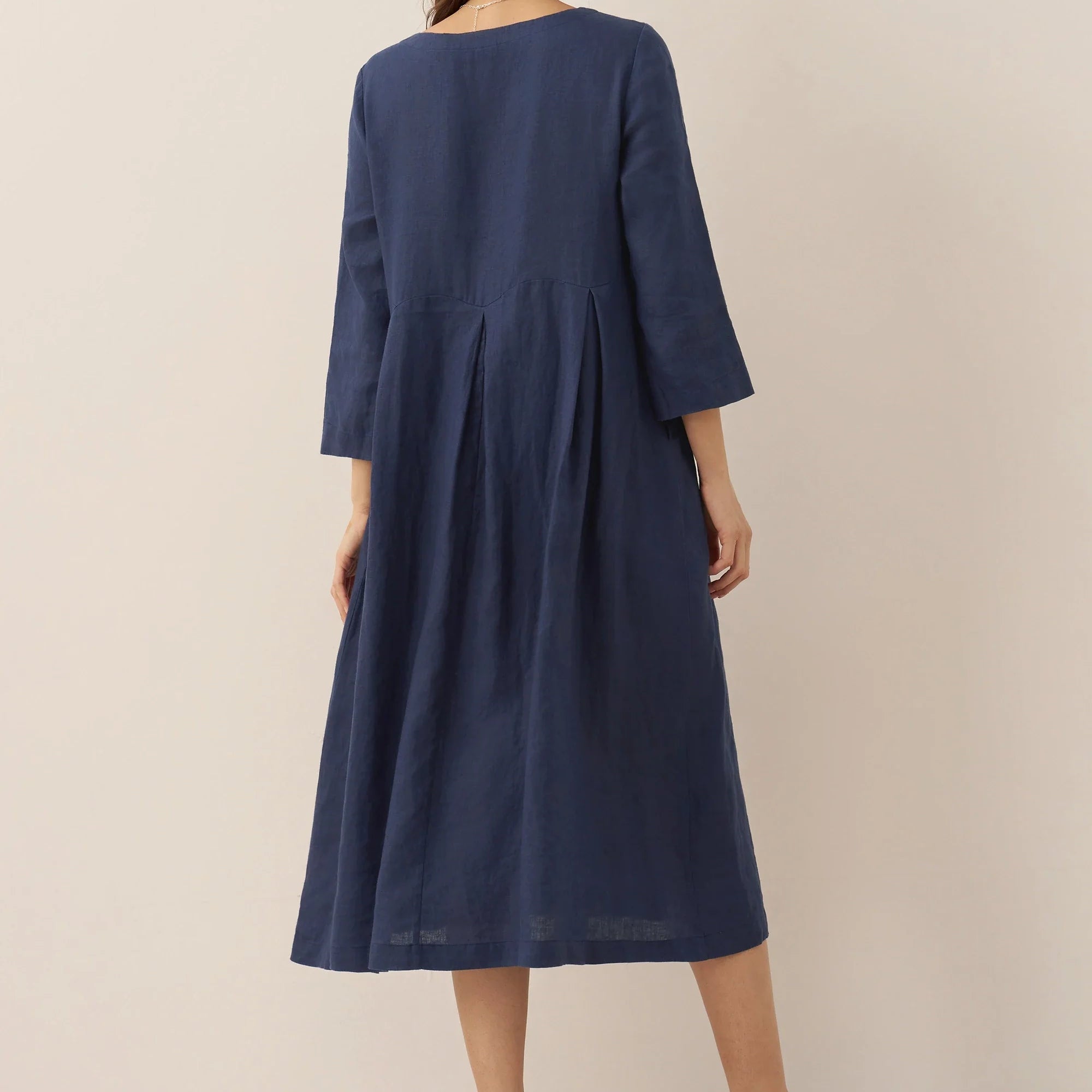 Linen Bateau Neck Dress — Abigail