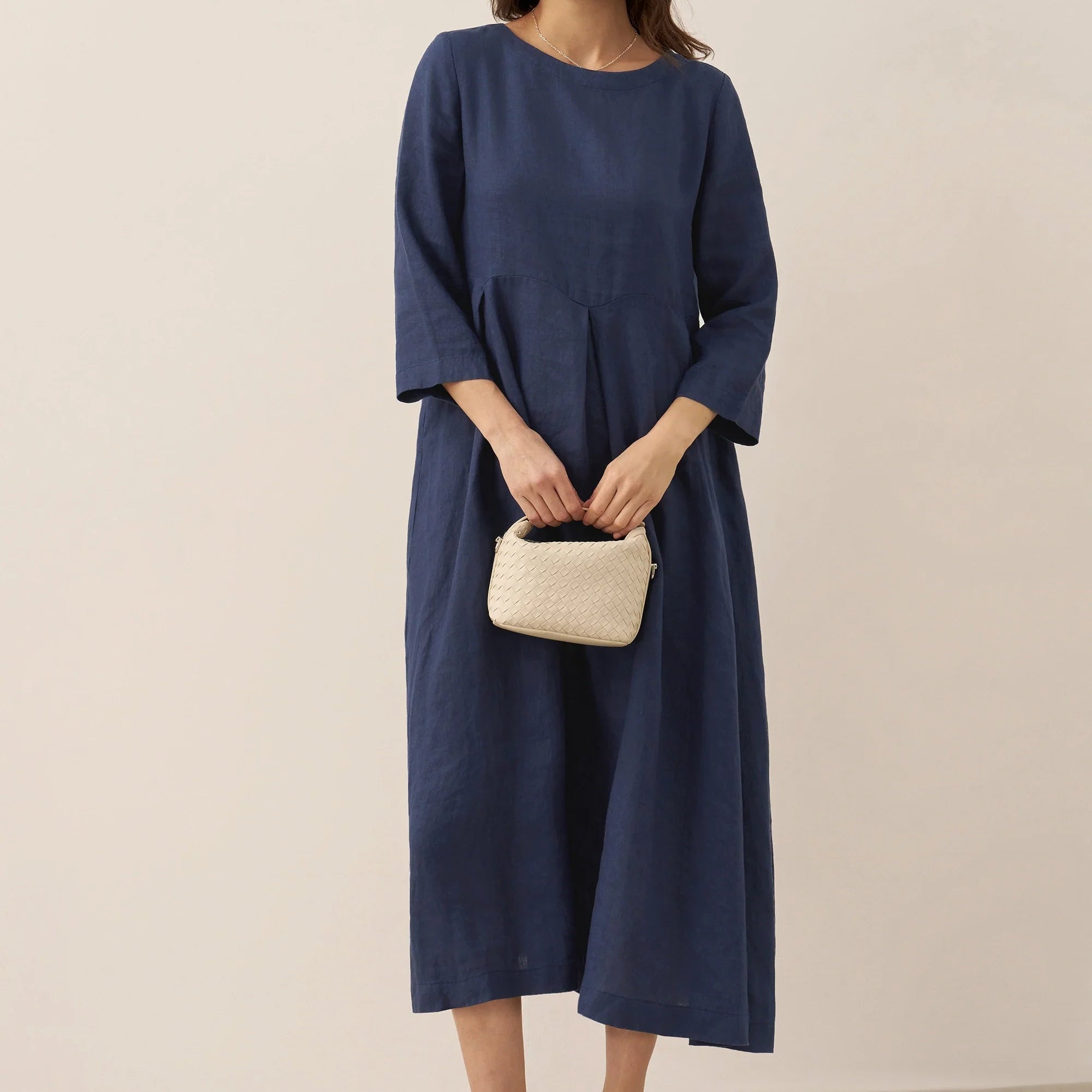 Linen Bateau Neck Dress — Abigail