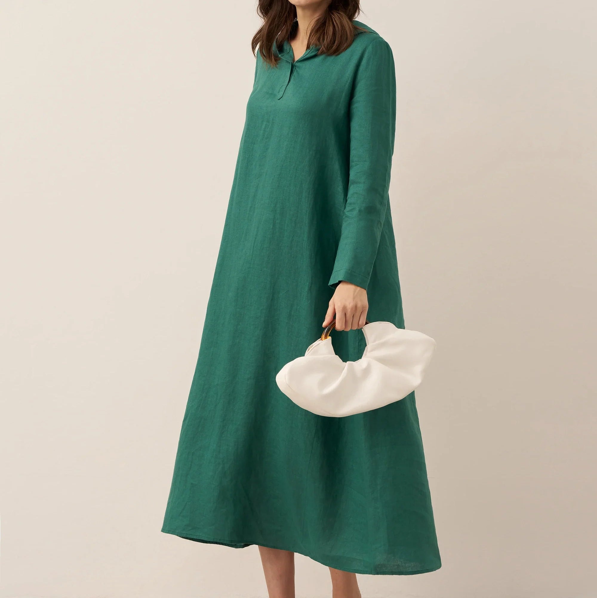 Linen Hooded Dress — Rebecca