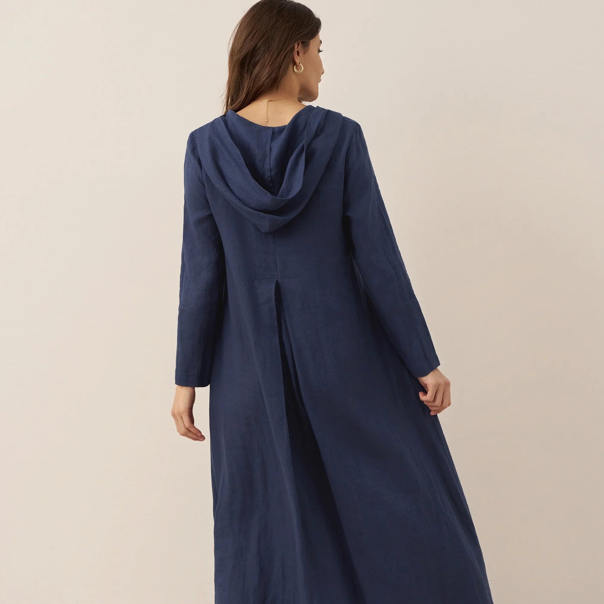 Linen Hooded Dress — Rebecca