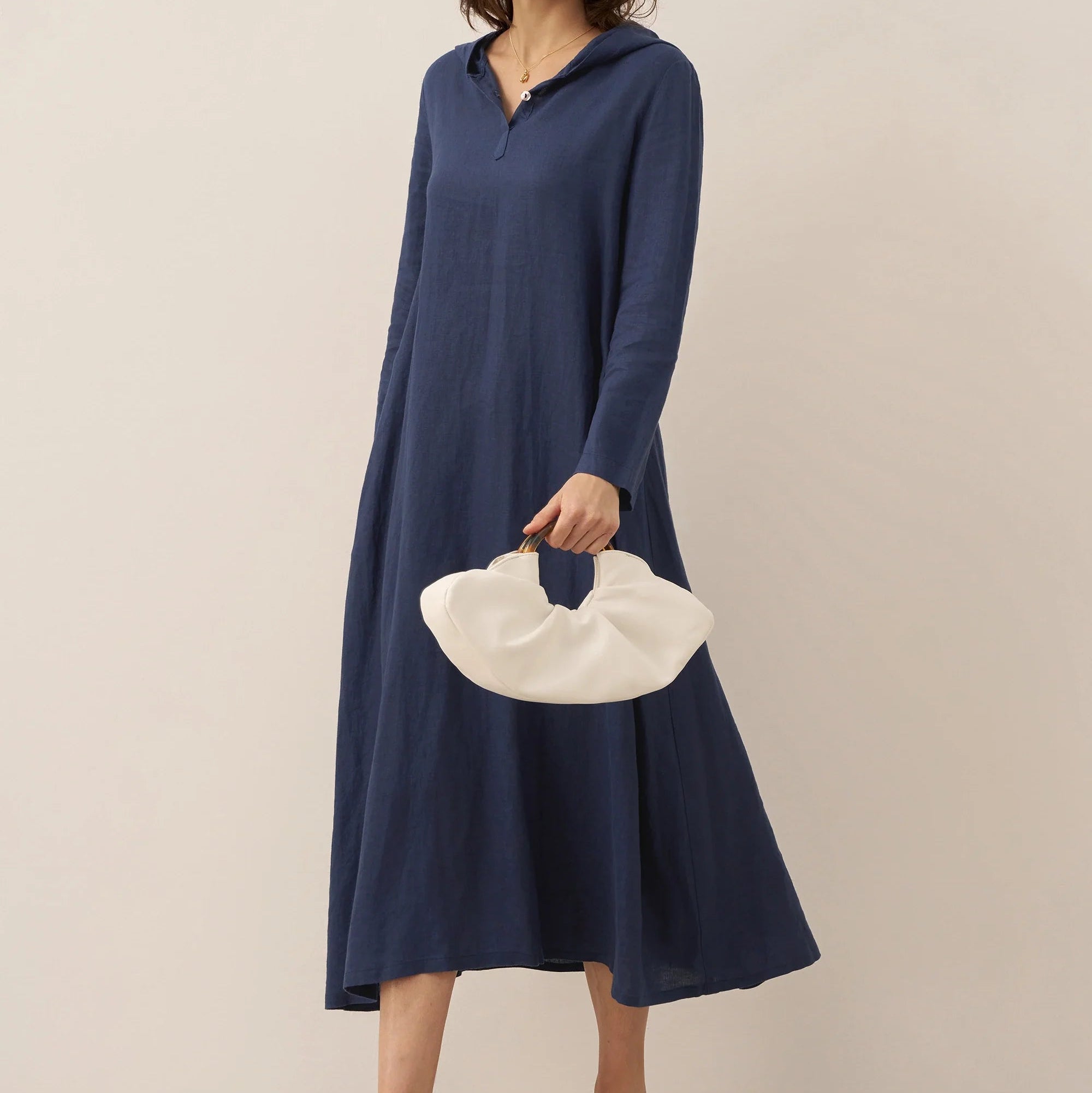 Linen Hooded Dress — Rebecca