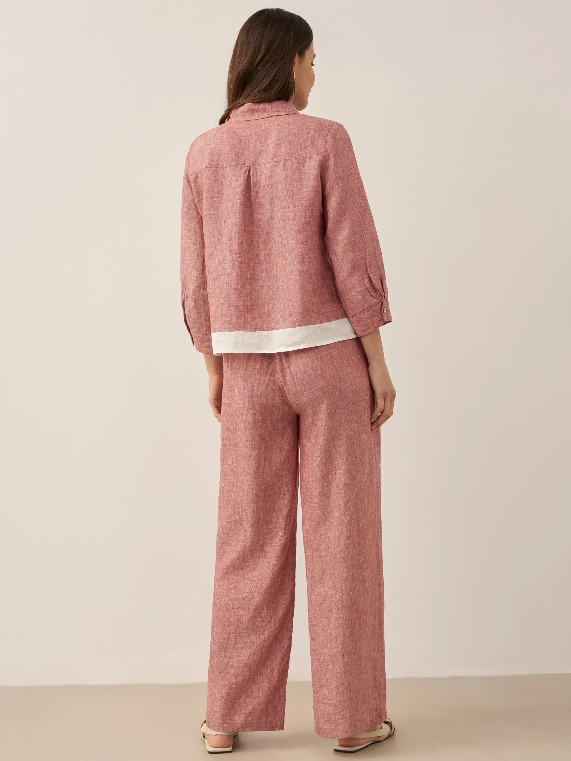 Fashionista Heaven Linen Straight-Leg Trousers — Vita