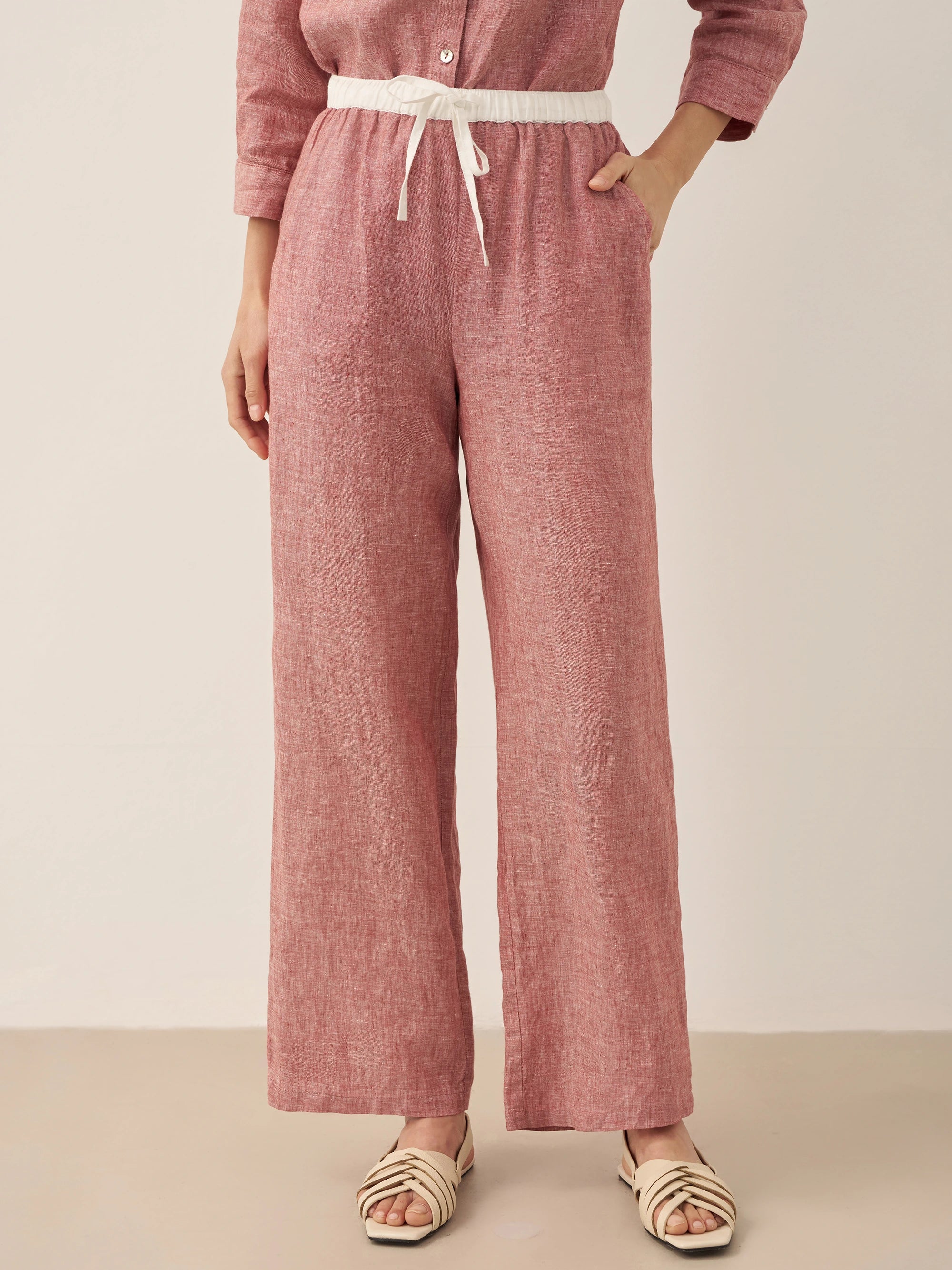Fashionista Heaven Linen Straight-Leg Trousers — Vita