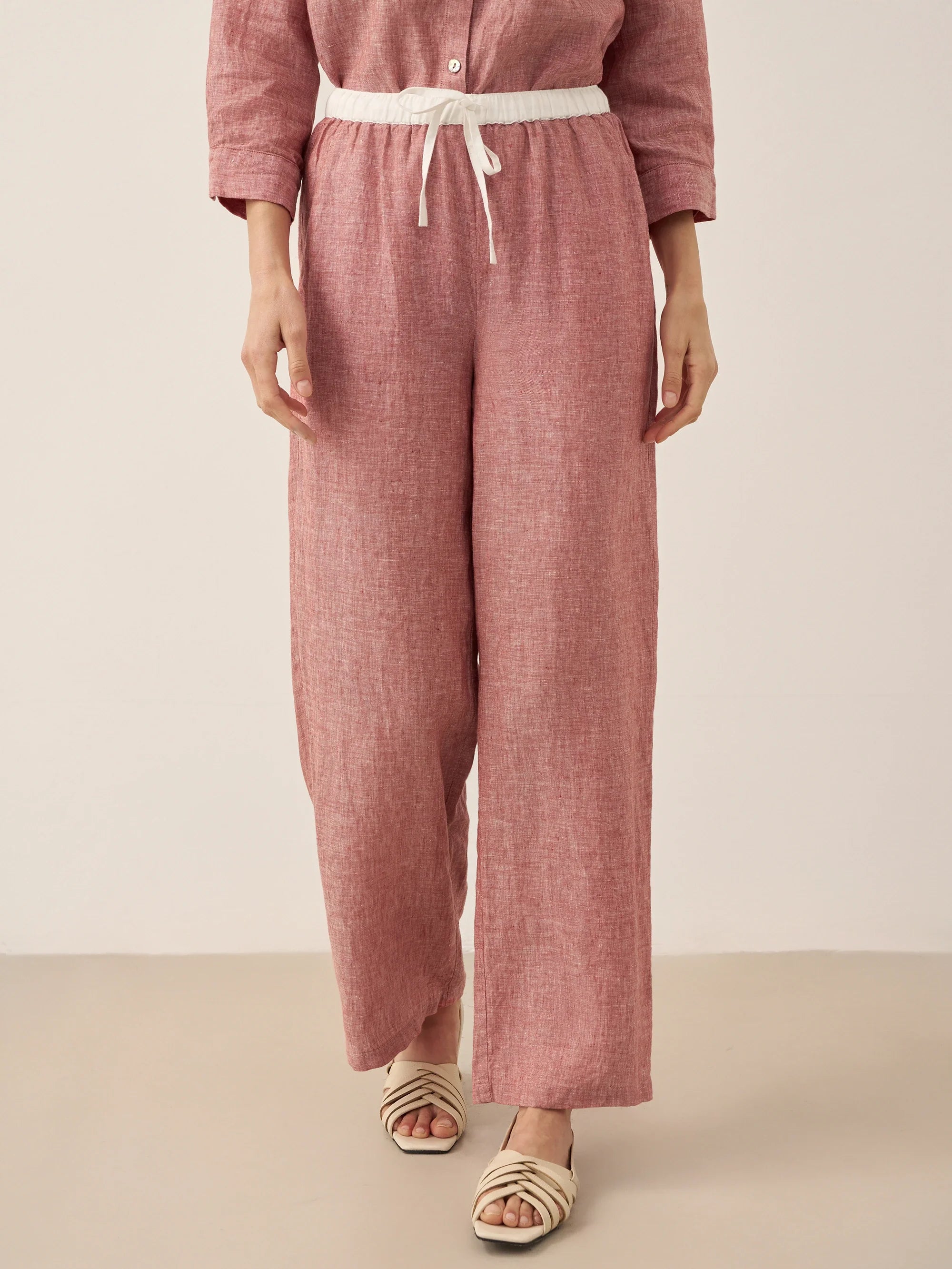 Fashionista Heaven Linen Straight-Leg Trousers — Vita