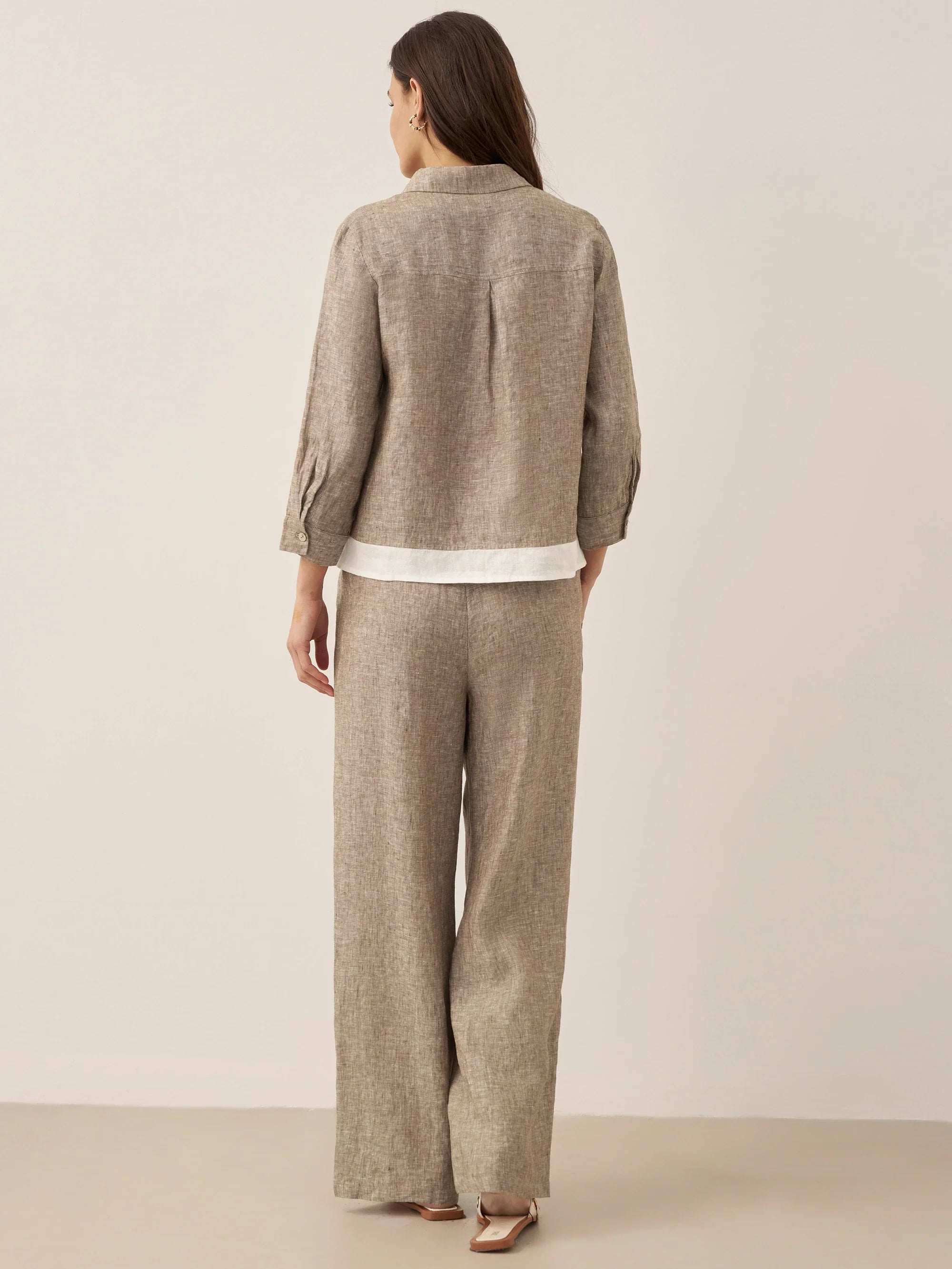 Fashionista Heaven Linen Straight-Leg Trousers — Vita
