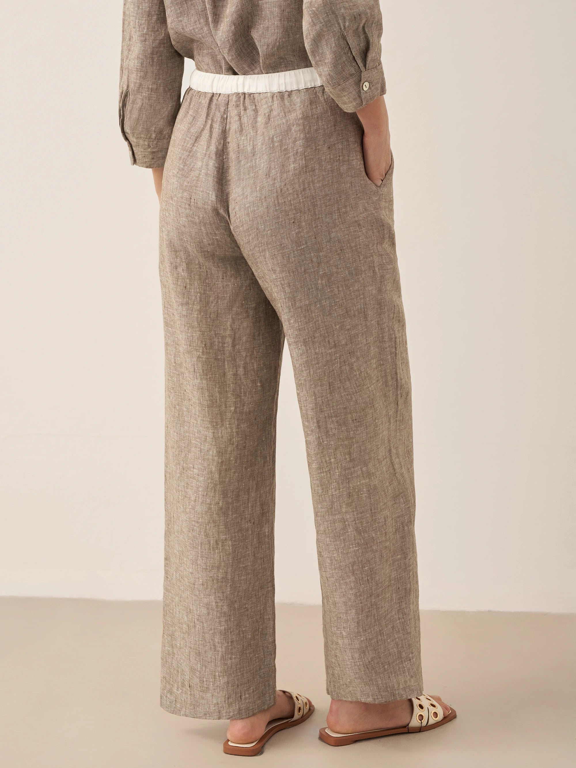 Fashionista Heaven Linen Straight-Leg Trousers — Vita