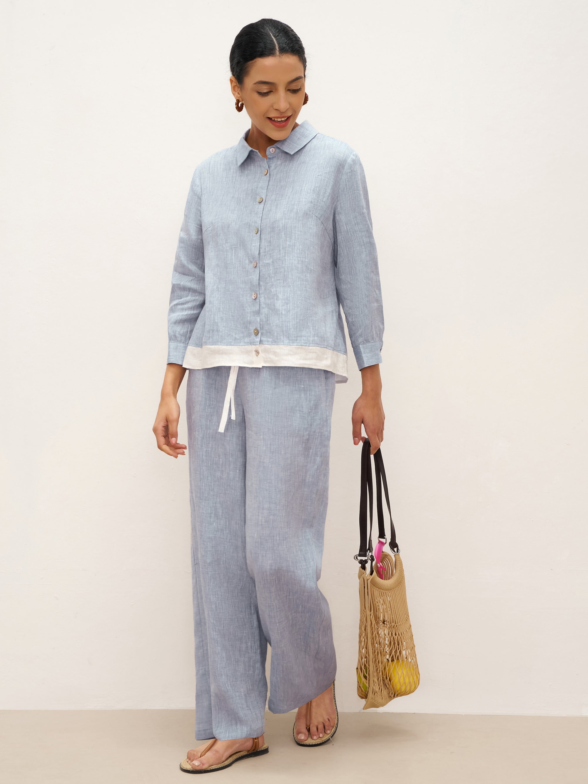 Fashionista Heaven Linen Straight-Leg Trousers — Vita