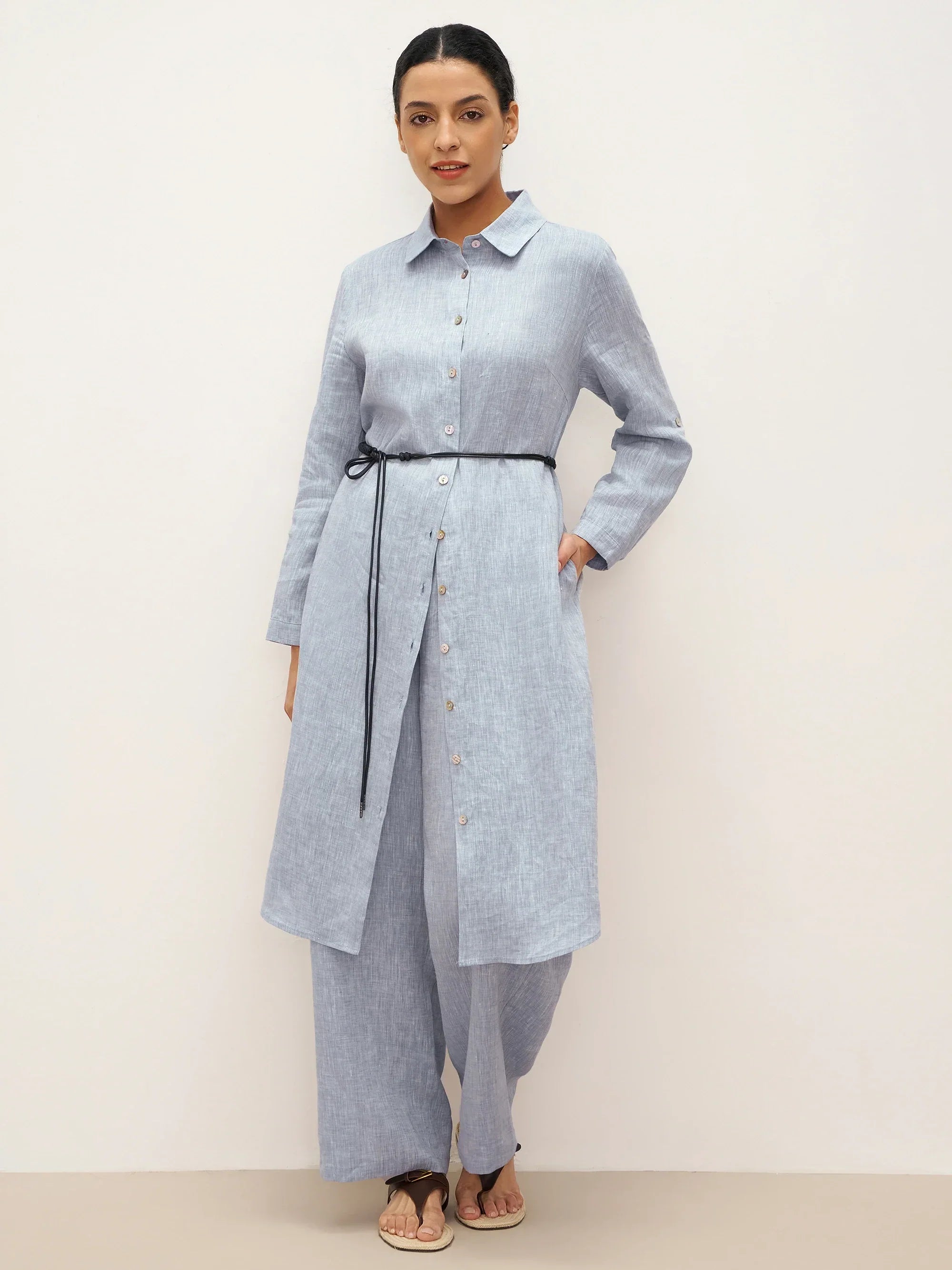 Fashionista Heaven Linen Straight-Leg Trousers — Vita