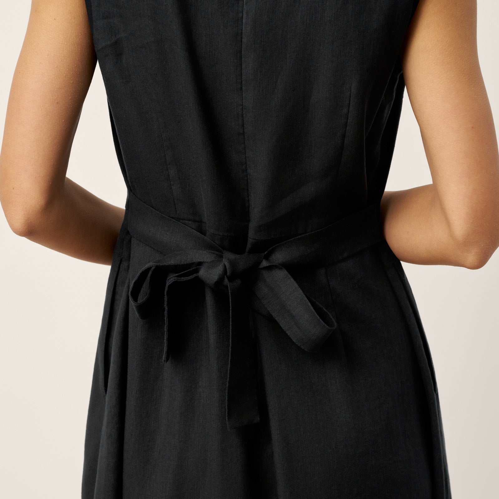 Linen-Lyocell V-Neck Dress — Willow