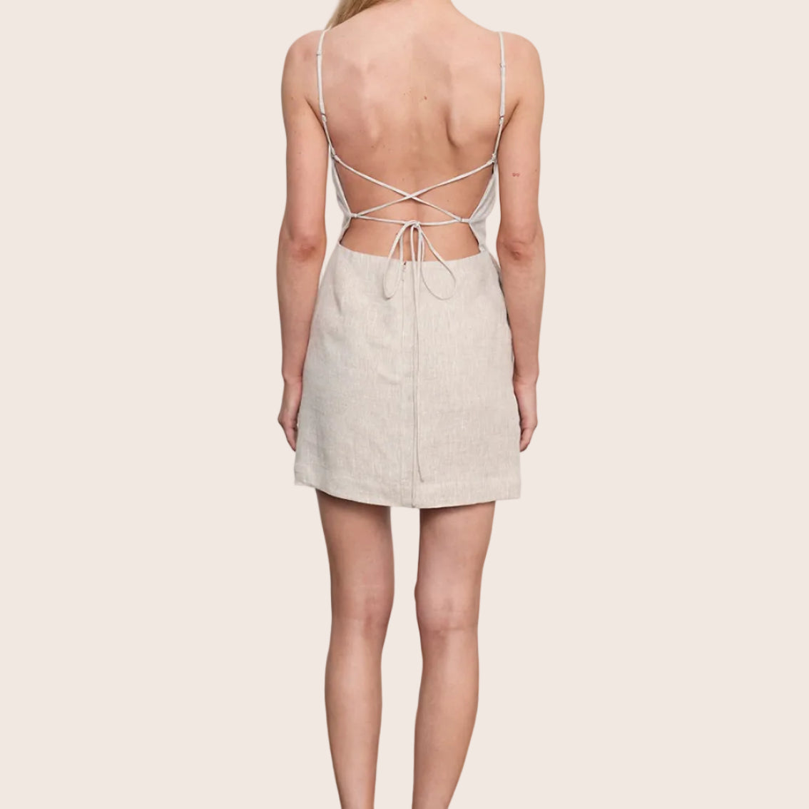 Linen Apron Mini Dress — Heather