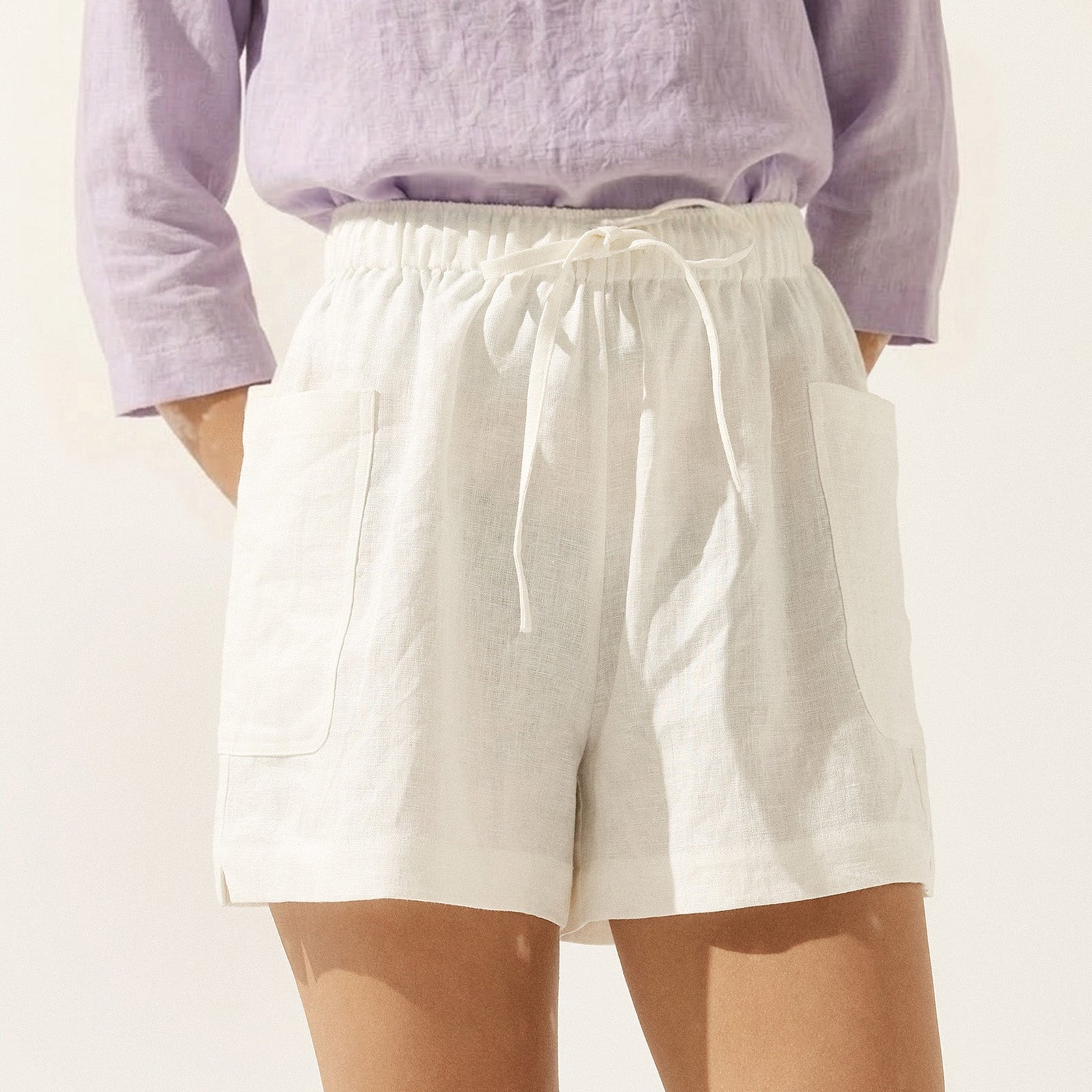 Fashionista Heaven Linen Utility Shorts — Rafaela