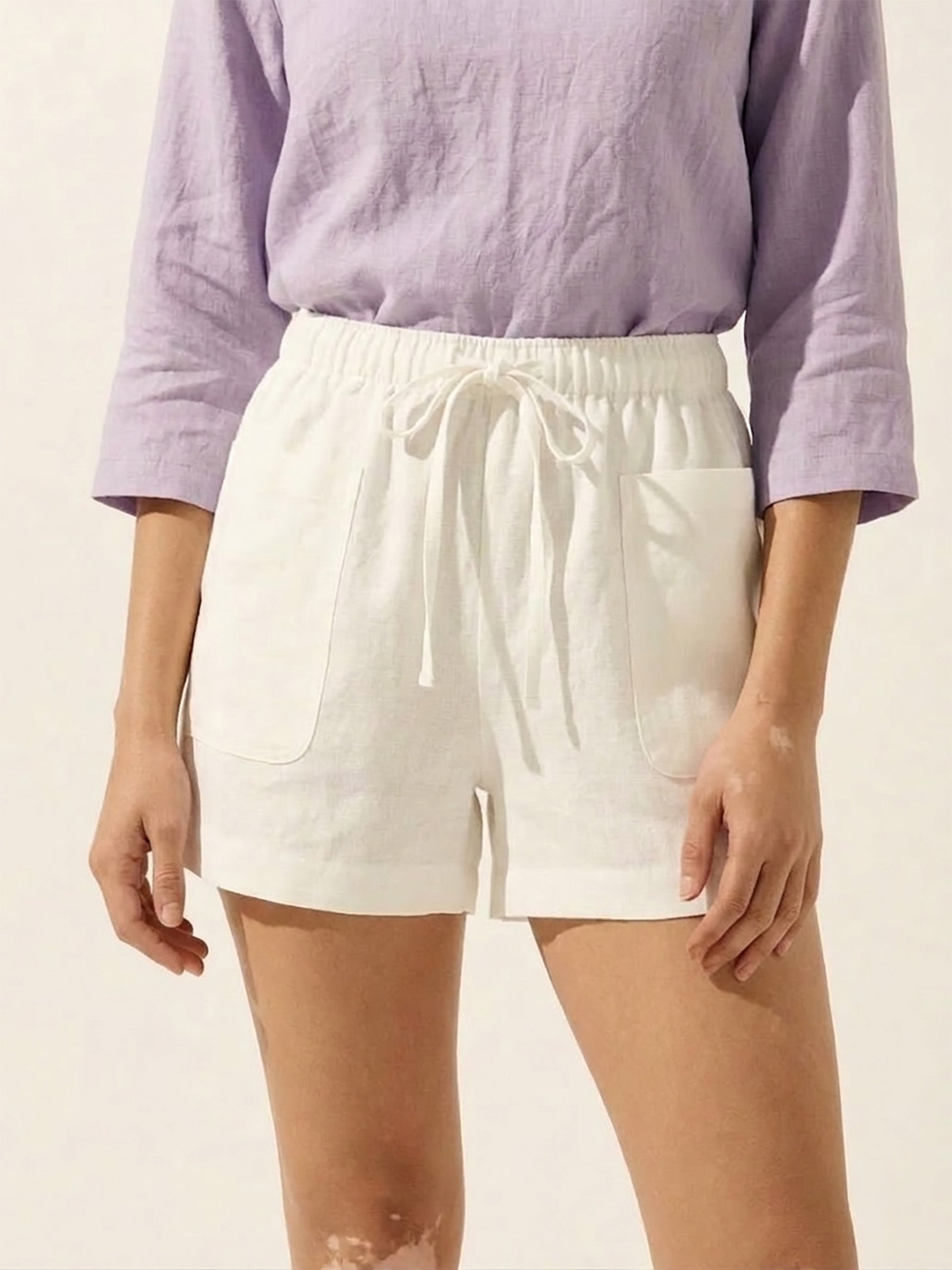 Fashionista Heaven Linen Utility Shorts — Rafaela