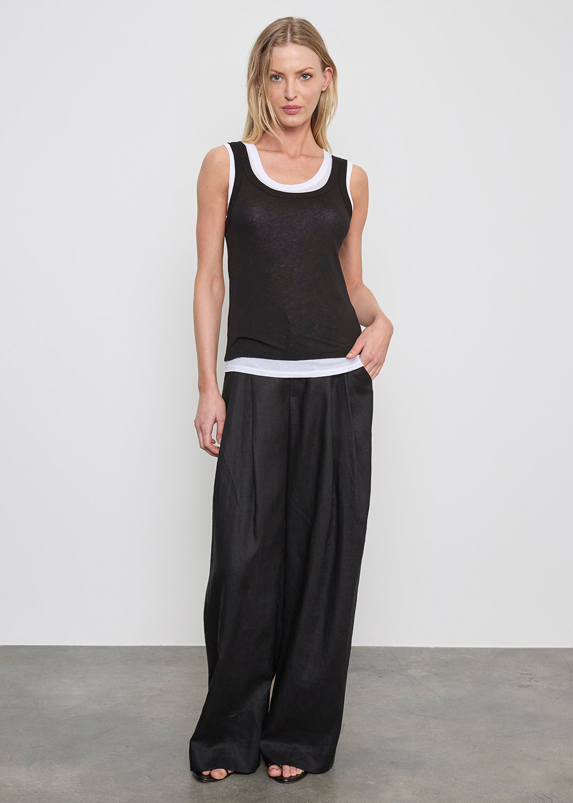 Linen Easy Trouser — Celeste
