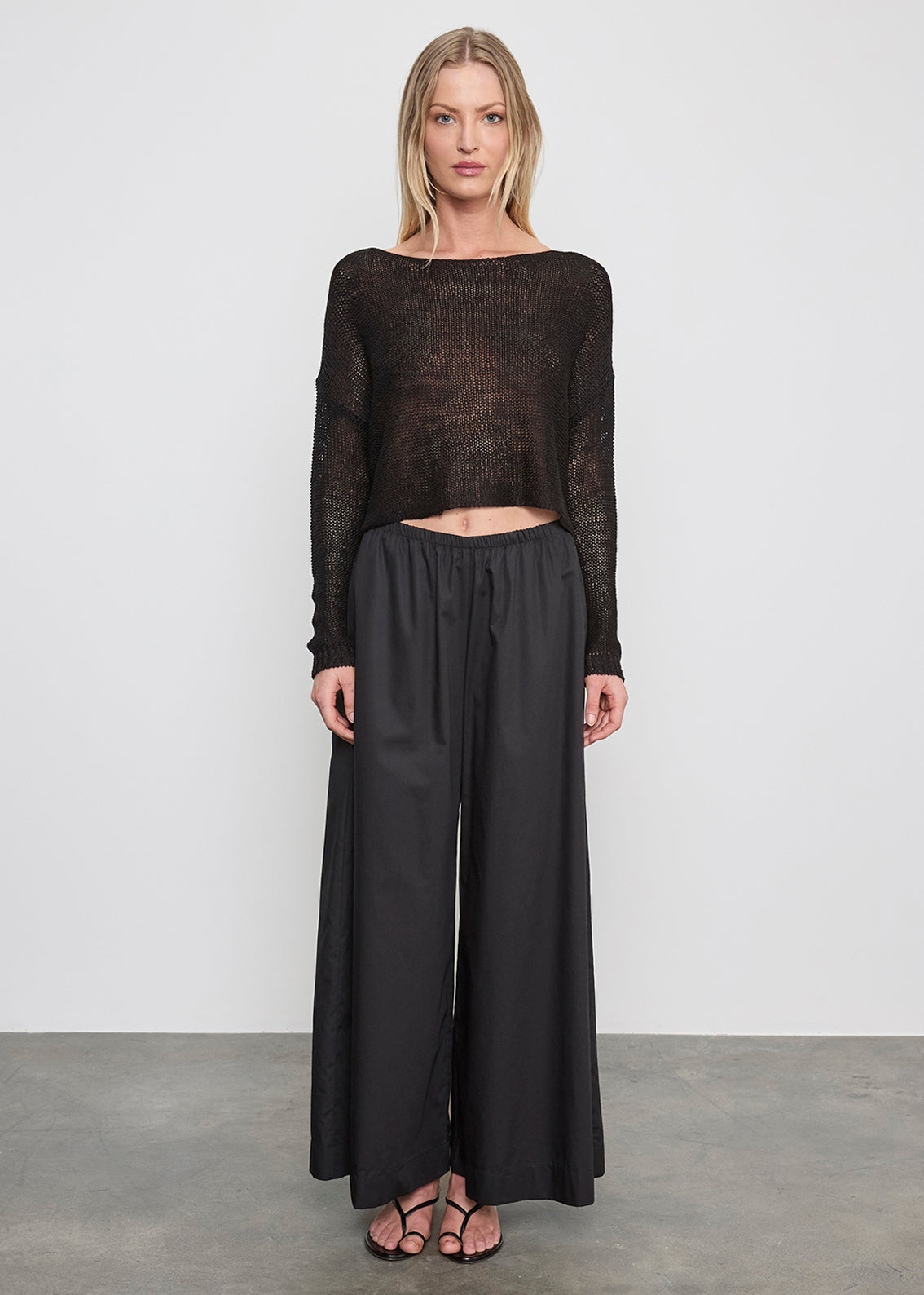 Cotton Cropped Palazzo Pant — Liora