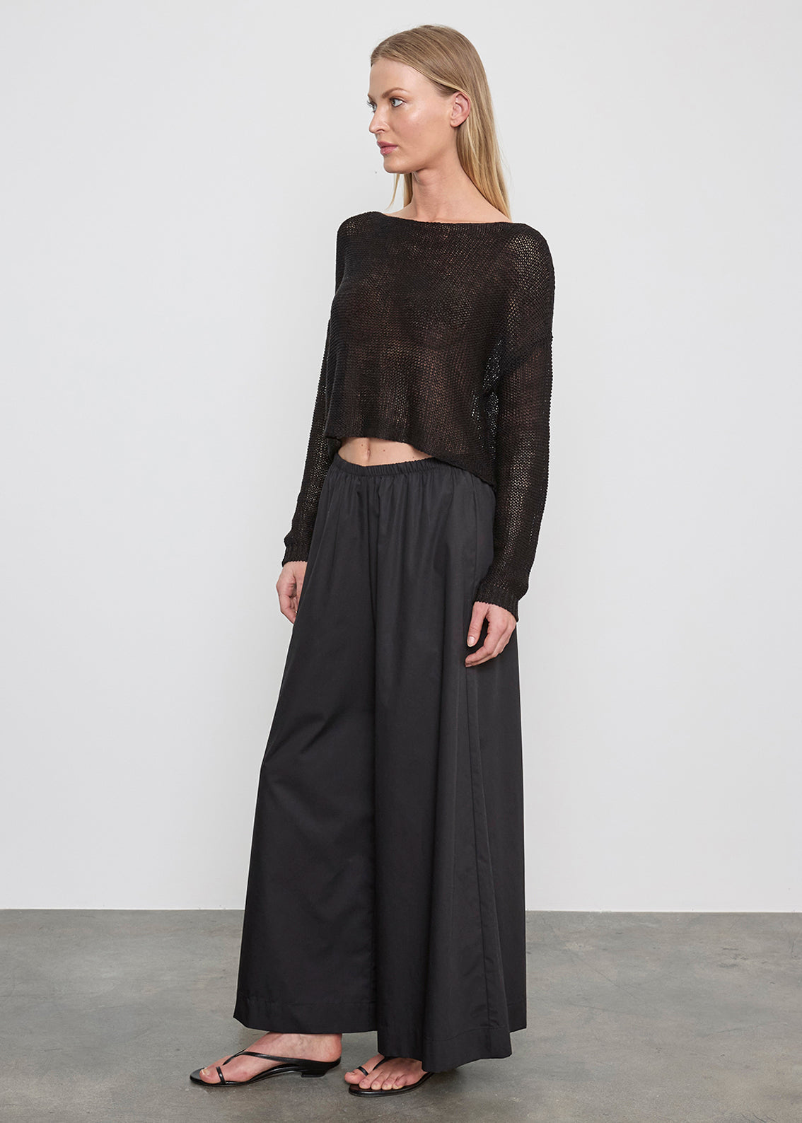 Cotton Cropped Palazzo Pant — Liora