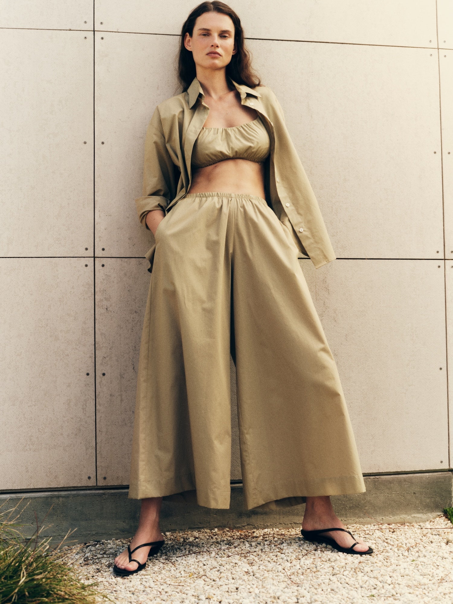 Cotton Cropped Palazzo Pant — Liora