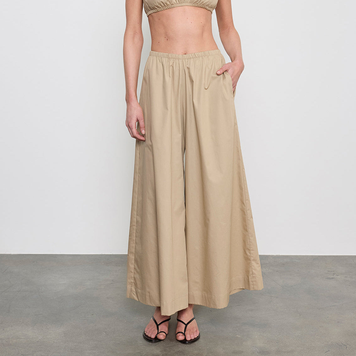 Cotton Cropped Palazzo Pant — Liora