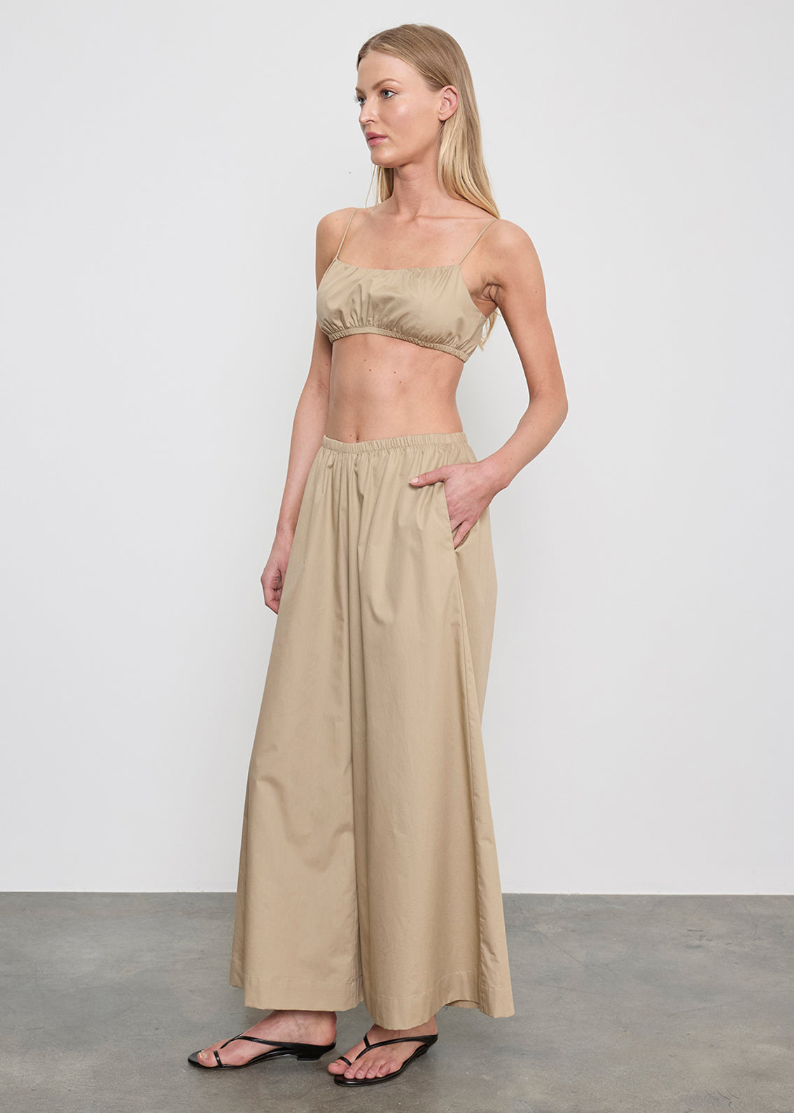 Cotton Cropped Palazzo Pant — Liora
