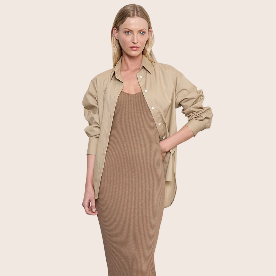 Military Rib Slim Tank Dress — Sasha