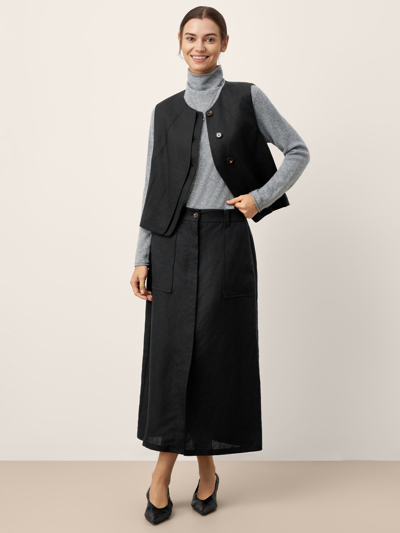 Fashionista Heaven Linen-Lyocell Skirt — Tamara