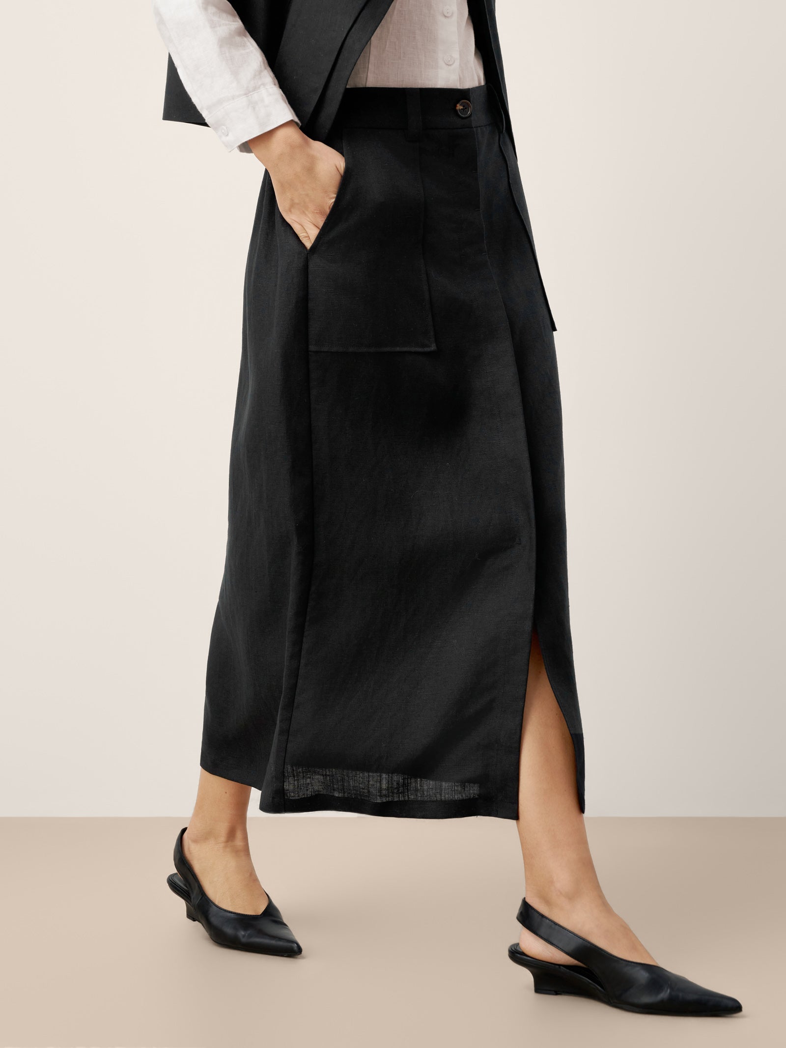 Fashionista Heaven Linen-Lyocell Skirt — Tamara